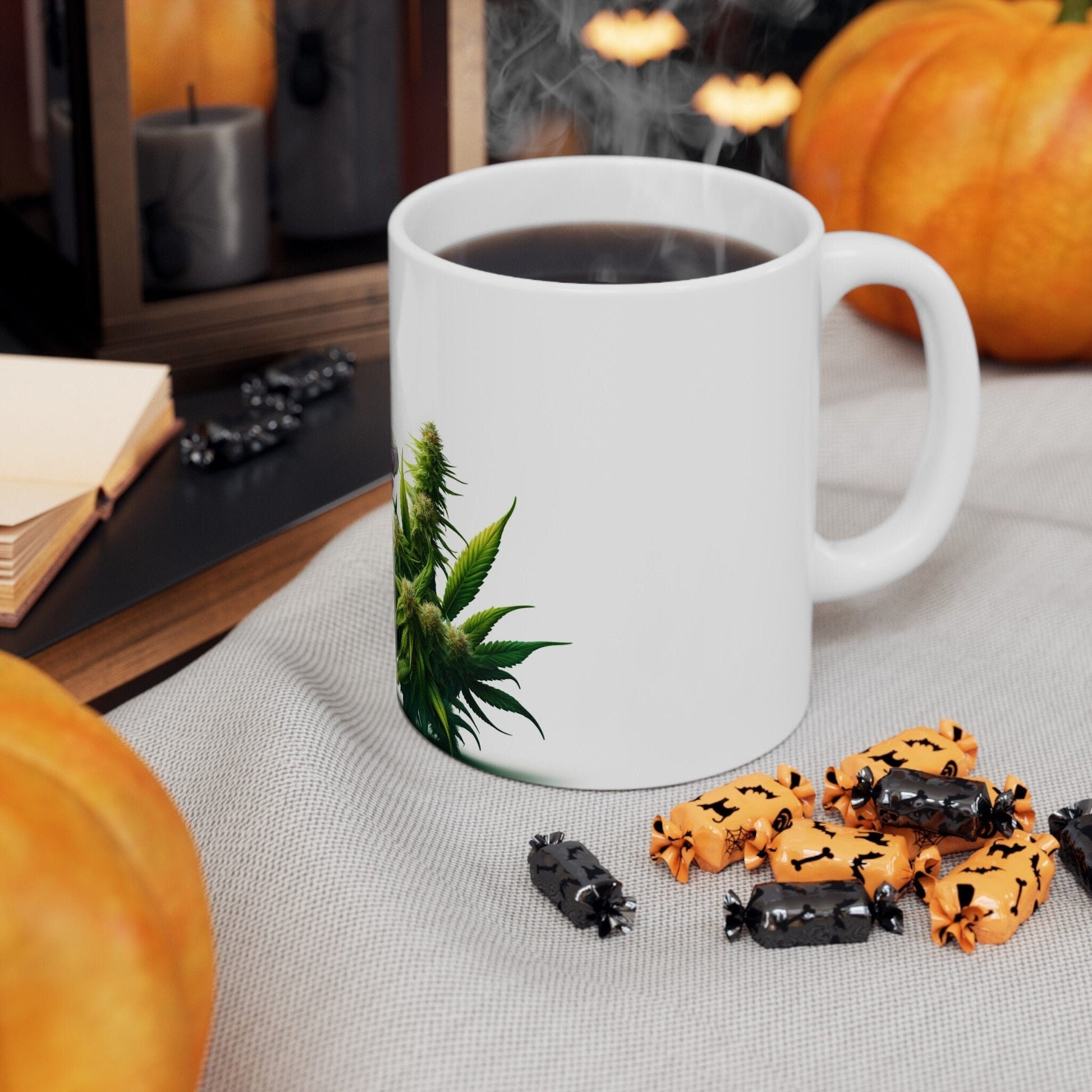 ORCHID WEED FLOWER - Weed Coffee Mugs (11oz) Perfect Gift for Smokers/ Marijuana Gift; Wake and Bake Mug - Cannabis Cup / Stoner Mug