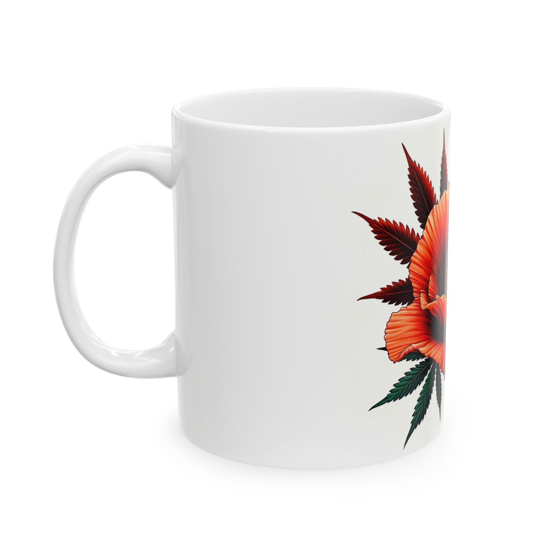 POPPY WEED FLOWER - Weed Coffee Mugs (11oz) Perfect Gift for Smokers/ Marijuana Gift; Wake and Bake Mug - Cannabis Cup / Stoner Mug
