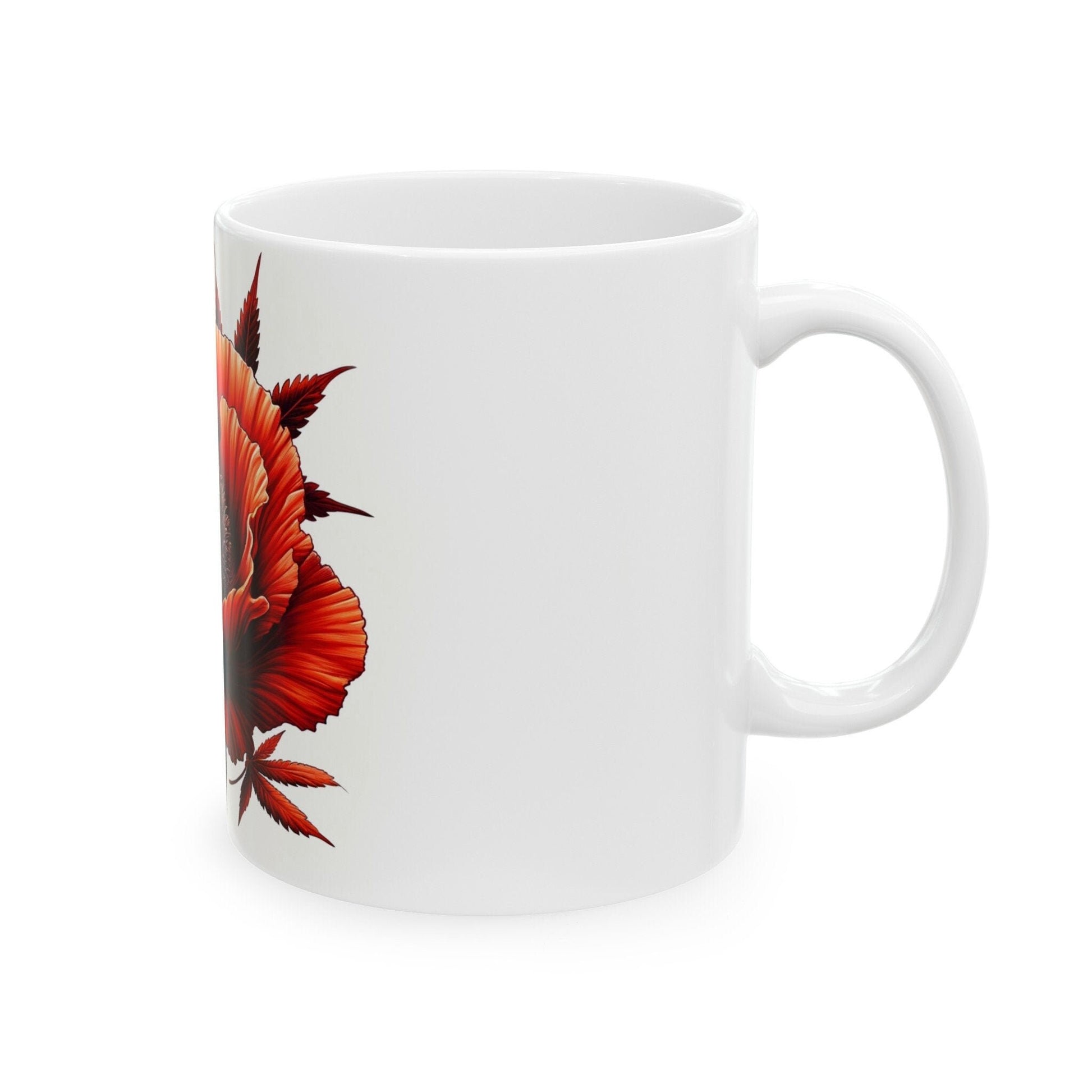POPPY WEED FLOWER - Weed Coffee Mugs (11oz) Perfect Gift for Smokers/ Marijuana Gift; Wake and Bake Mug - Cannabis Cup / Stoner Mug