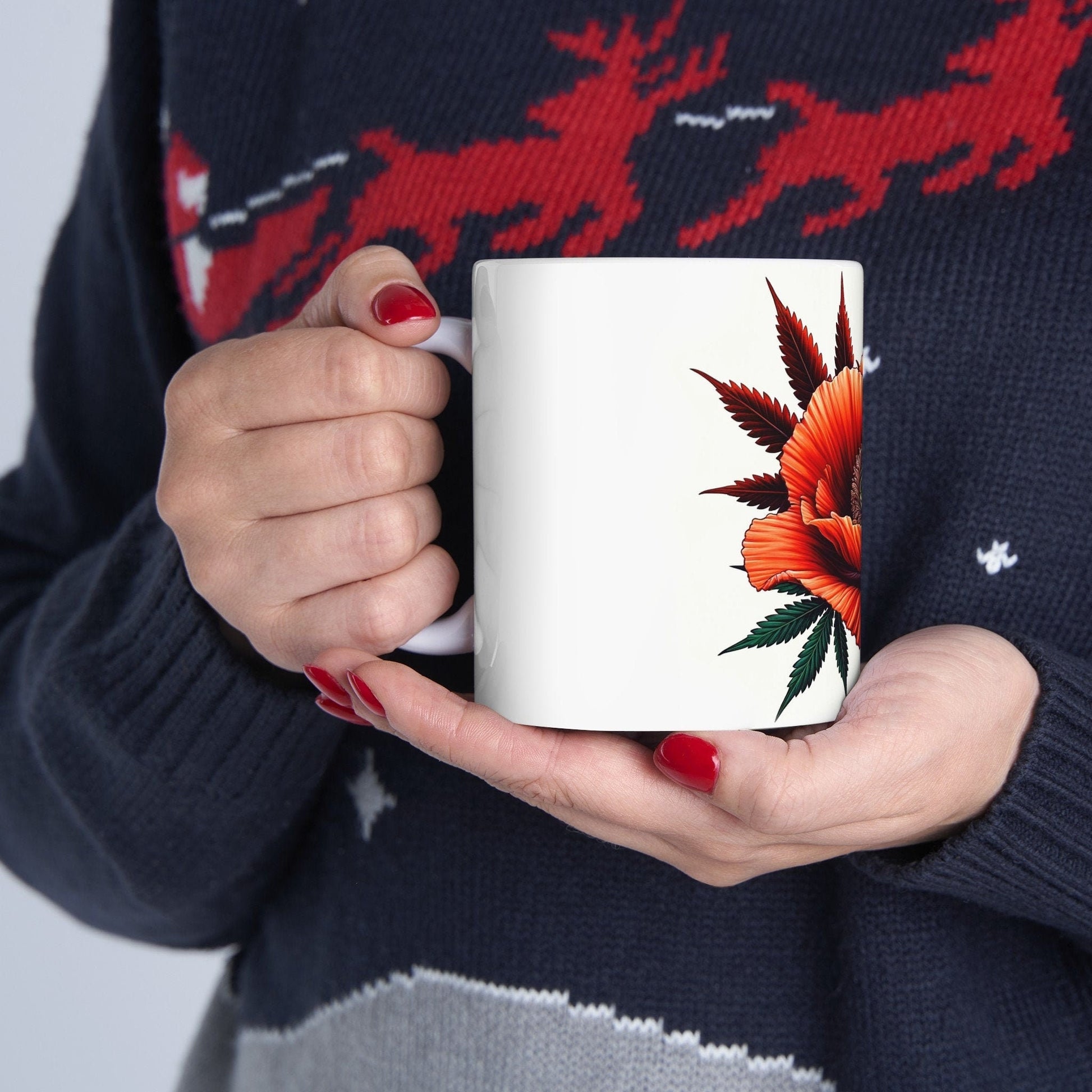 POPPY WEED FLOWER - Weed Coffee Mugs (11oz) Perfect Gift for Smokers/ Marijuana Gift; Wake and Bake Mug - Cannabis Cup / Stoner Mug