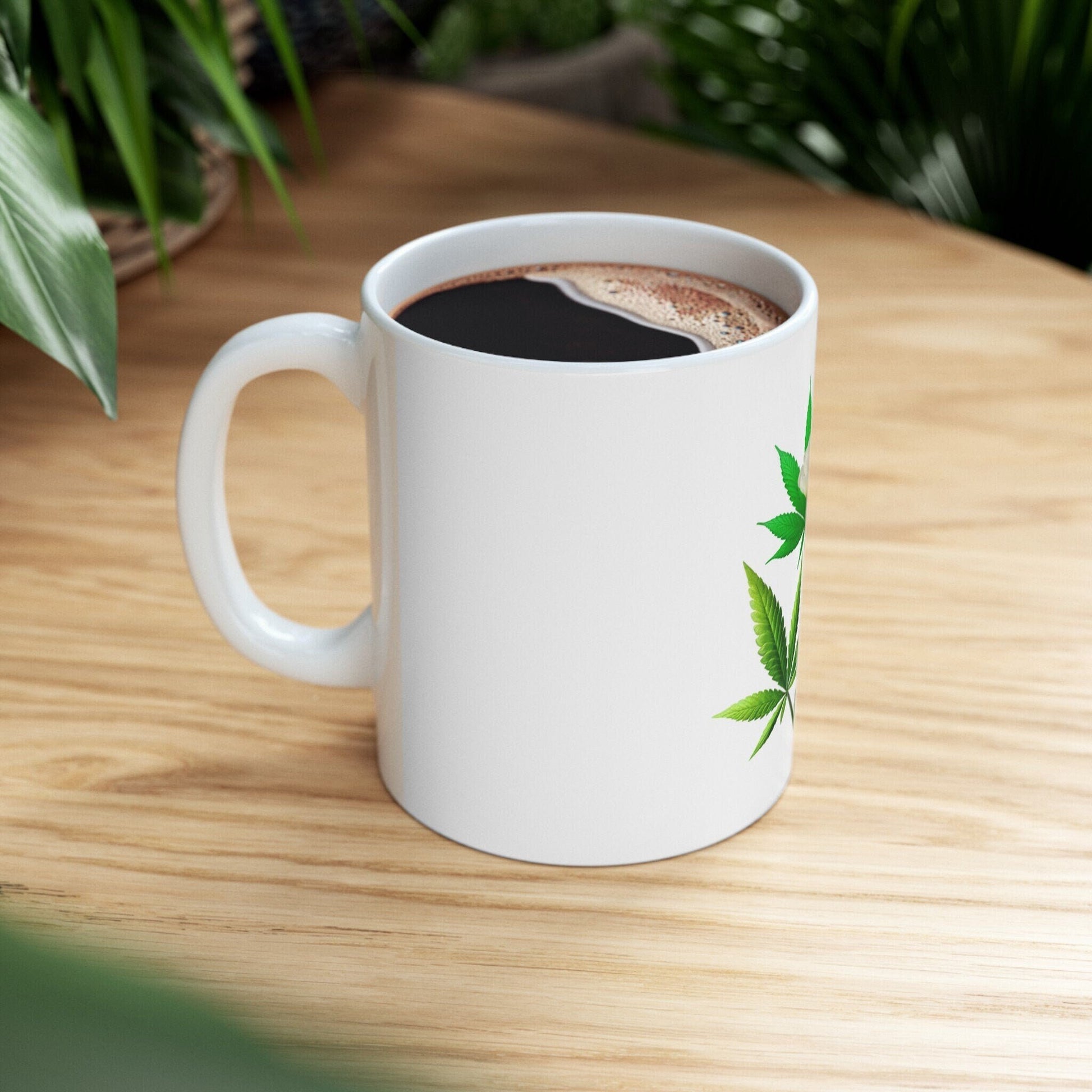 PORTULACA WEED FLOWER - Weed Coffee Mugs (11oz) Perfect Gift for Smokers/ Marijuana Gift; Wake and Bake Mug - Cannabis Cup / Stoner Mug