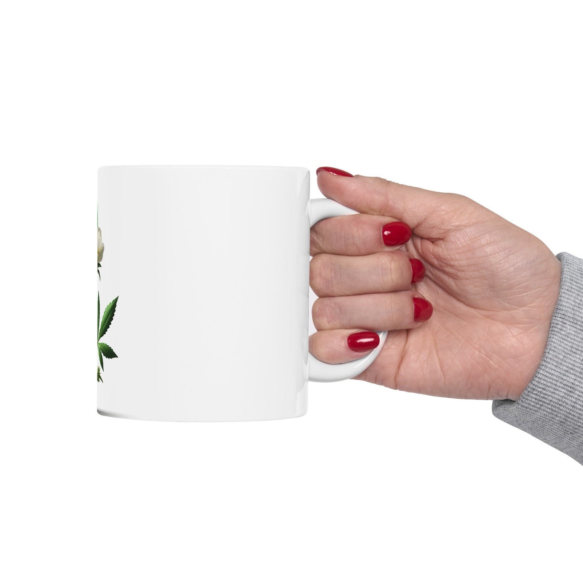PORTULACA WEED FLOWER - Weed Coffee Mugs (11oz) Perfect Gift for Smokers/ Marijuana Gift; Wake and Bake Mug - Cannabis Cup / Stoner Mug