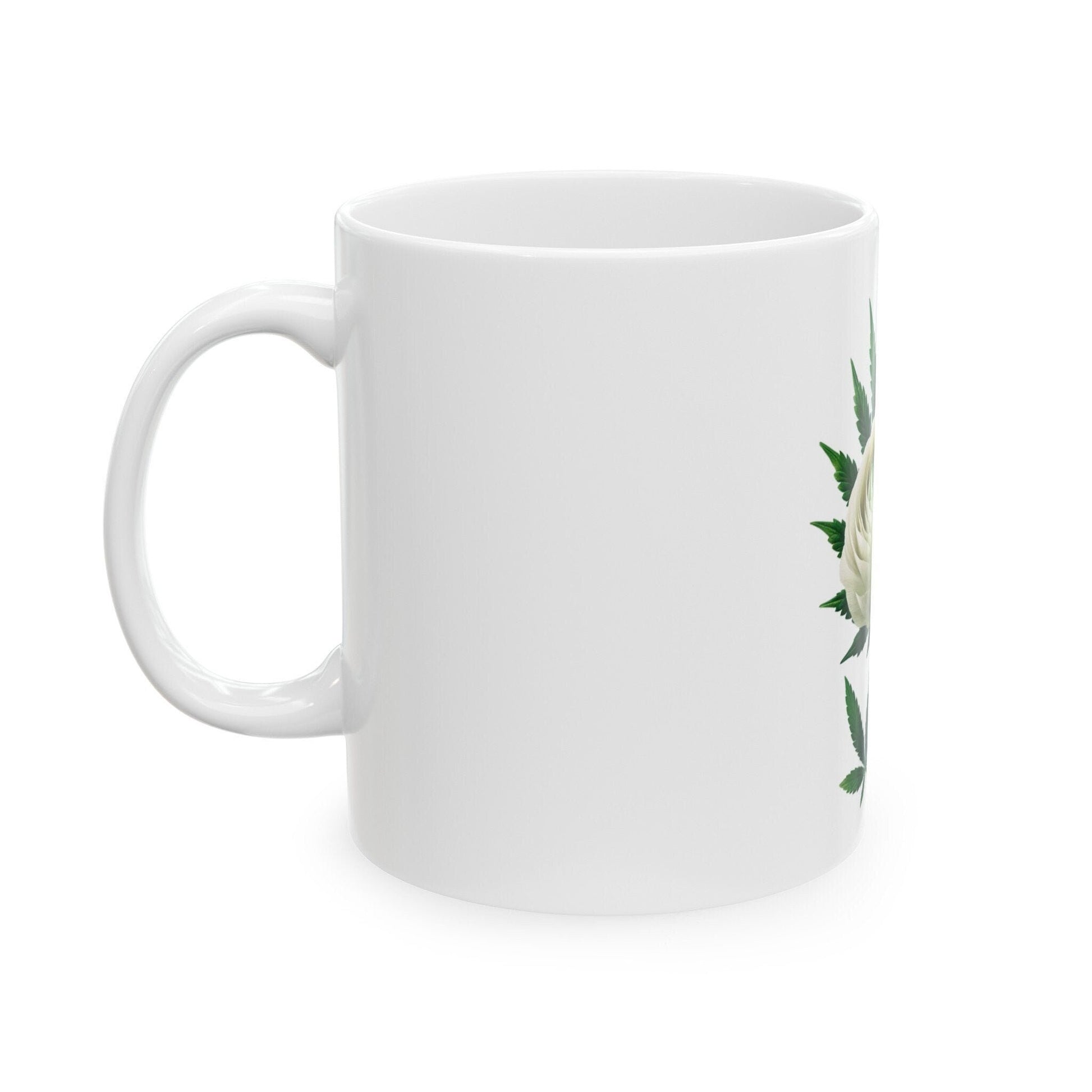 RANUNCULUS WEED FLOWER - Weed Coffee Mugs (11oz) Perfect Gift for Smokers/ Marijuana Gift; Wake and Bake Mug - Cannabis Cup / Stoner Mug