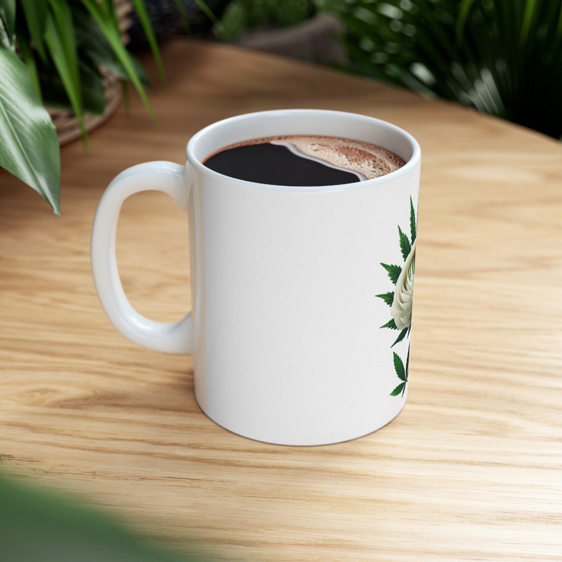 RANUNCULUS WEED FLOWER - Weed Coffee Mugs (11oz) Perfect Gift for Smokers/ Marijuana Gift; Wake and Bake Mug - Cannabis Cup / Stoner Mug