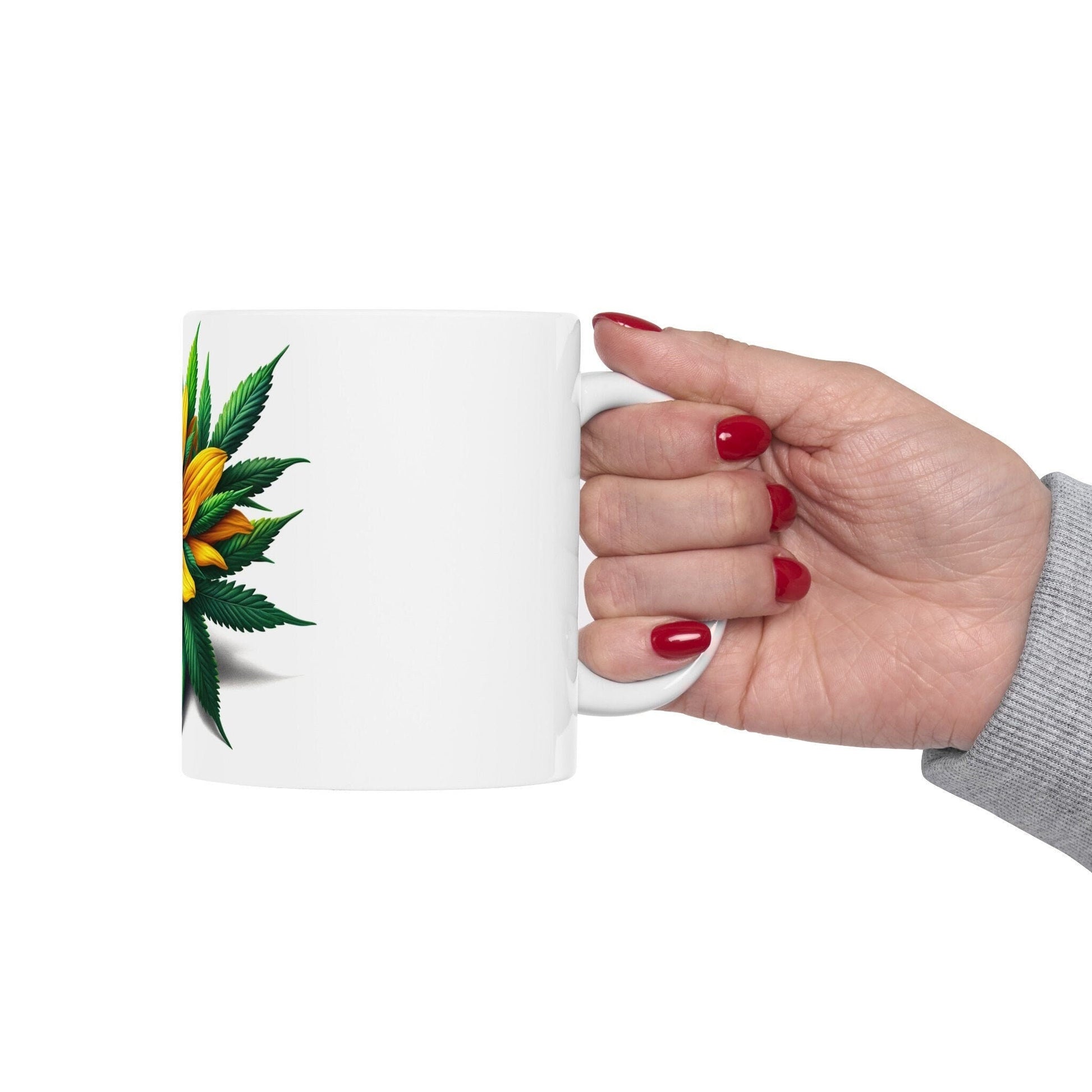 RUDBECKIA WEED FLOWER - Weed Coffee Mugs (11oz) Perfect Gift for Smokers/ Marijuana Gift; Wake and Bake Mug - Cannabis Cup / Stoner Mug