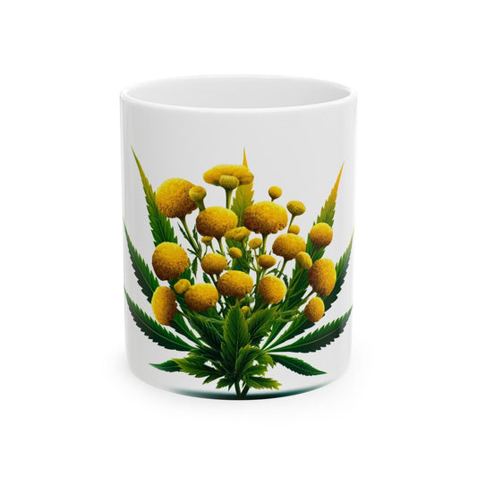 TANSY WEED FLOWER - Weed Coffee Mugs (11oz) Perfect Gift for Smokers/ Marijuana Gift; Wake and Bake Mug - Cannabis Cup / Stoner Mug