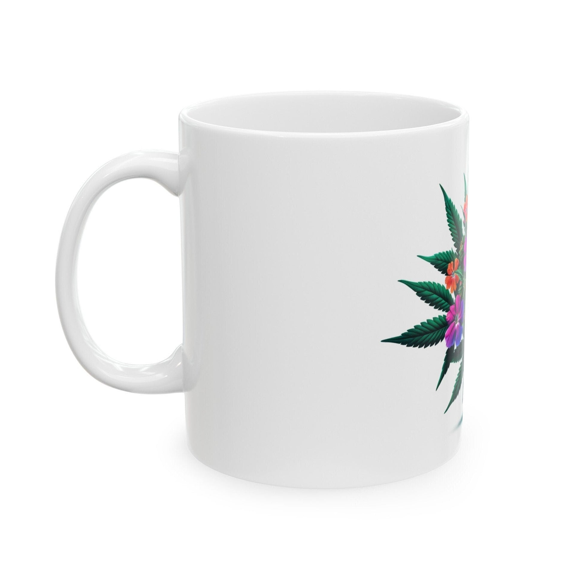VERBENA WEED FLOWER - Weed Coffee Mugs (11oz) Perfect Gift for Smokers/ Marijuana Gift; Wake and Bake Mug - Cannabis Cup / Stoner Mug