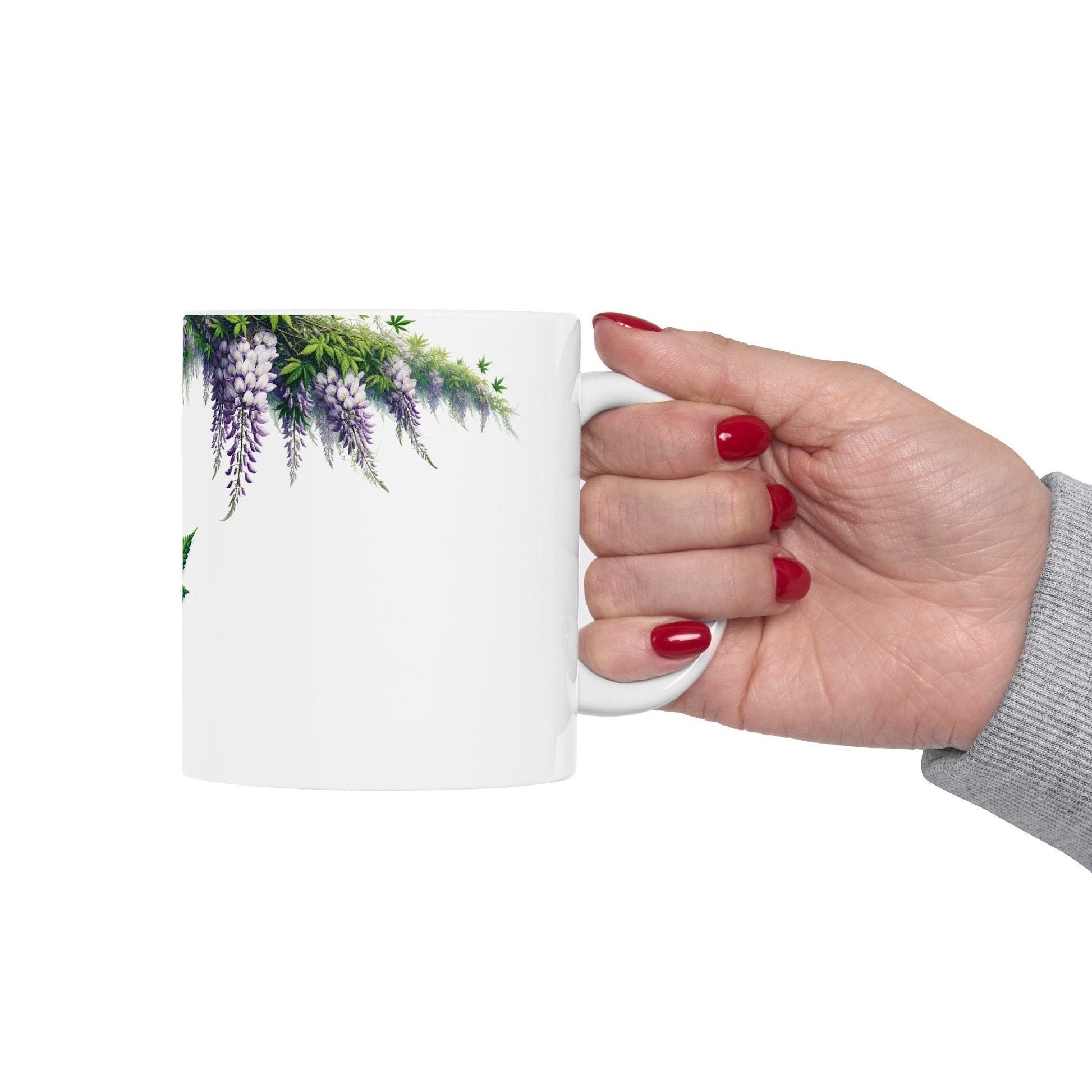 WISTERIA WEED FLOWER - Weed Coffee Mugs (11oz) Perfect Gift for Smokers/ Marijuana Gift; Wake and Bake Mug - Cannabis Cup / Stoner Mug