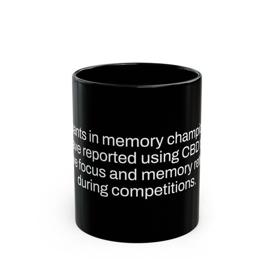CBD MEMORY Weed Fact - Weed Coffee Mug (11oz) - Perfect Gift for Smokers, Stoners, Growers; Wake and Bake Mug / Weed Mug / BLACK Mug