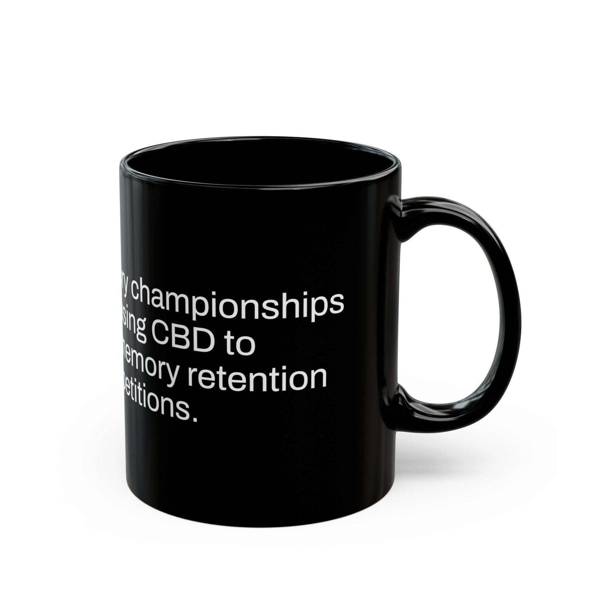 CBD MEMORY Weed Fact - Weed Coffee Mug (11oz) - Perfect Gift for Smokers, Stoners, Growers; Wake and Bake Mug / Weed Mug / BLACK Mug