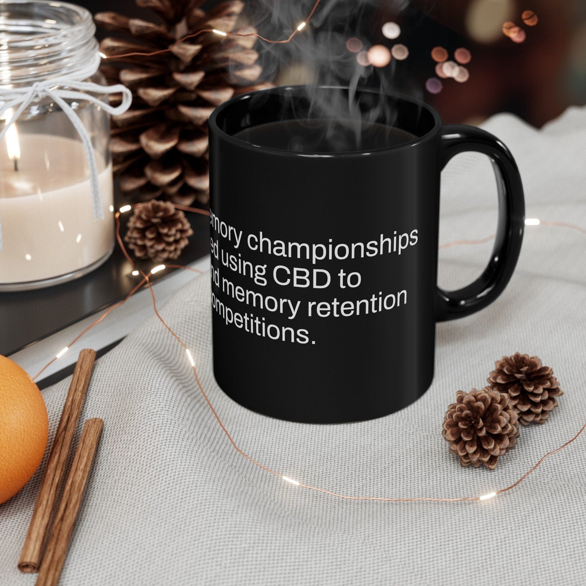 CBD MEMORY Weed Fact - Weed Coffee Mug (11oz) - Perfect Gift for Smokers, Stoners, Growers; Wake and Bake Mug / Weed Mug / BLACK Mug