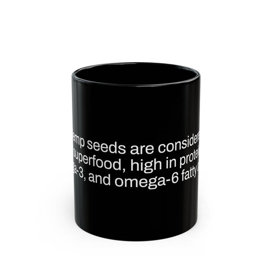 SUPERFOOD Weed Fact - Weed Coffee Mug (11oz) - Perfect Gift for Smokers, Stoners, Growers; Wake and Bake Mug / Weed Mug / BLACK Mug
