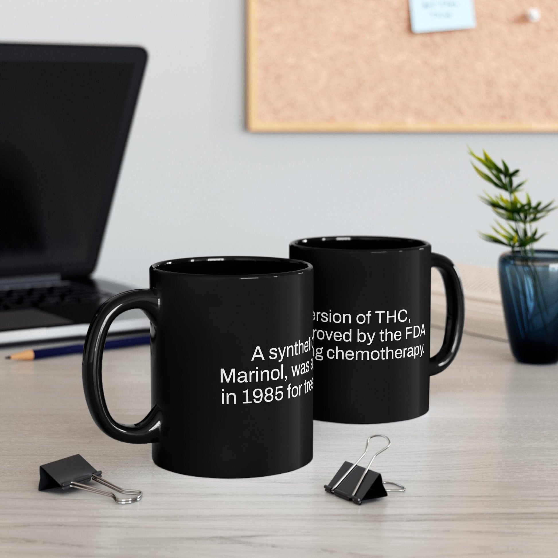 SYNTHETIC Weed Fact - Weed Coffee Mug (11oz) - Perfect Gift for Smokers, Stoners, Growers; Wake and Bake Mug / Weed Mug / BLACK Mug