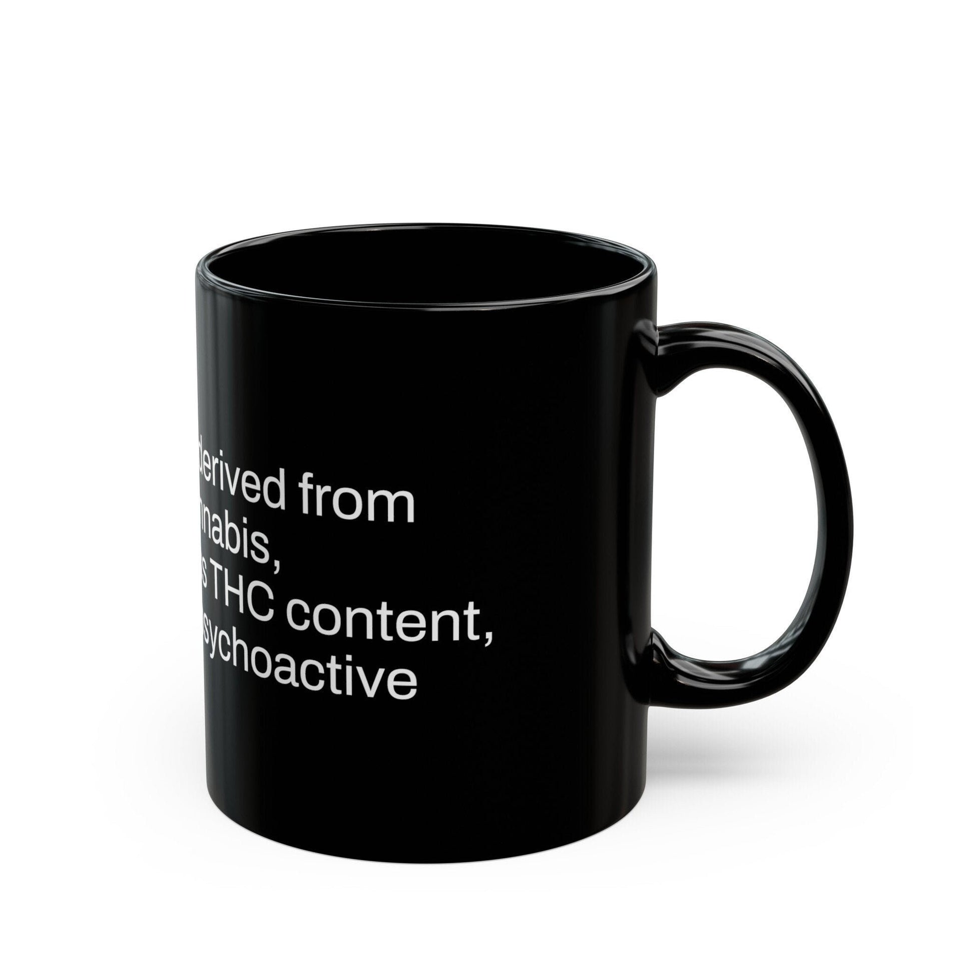 HEMP vs THC Weed Fact - Weed Coffee Mug (11oz) - Perfect Gift for Smokers, Stoners, Growers; Wake and Bake Mug / Weed Mug / BLACK Mug