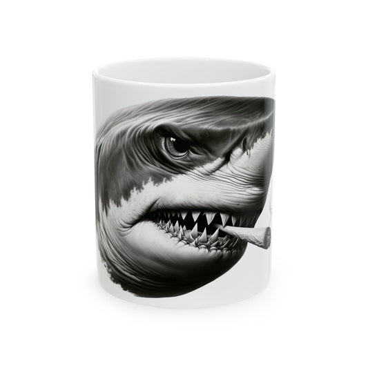 SHARK - WEED Themed Coffee Mugs - Perfect Gift for Smokers, Stoners, Growers; Animal Lovers - Marijuana Mug for Wake and Bake