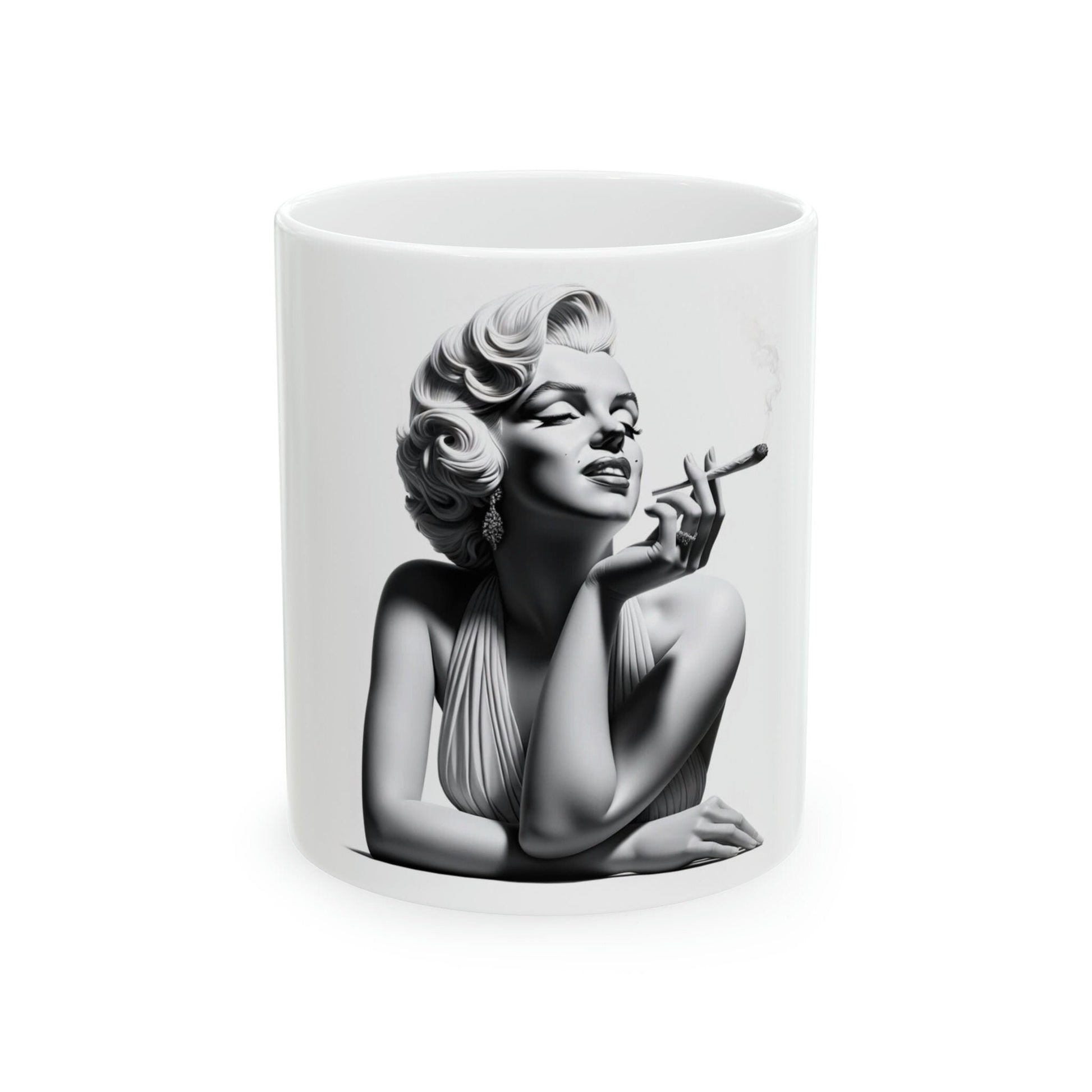 Marilyn Monroe - WEED Themed Coffee Mugs - Perfect Gift for Smokers, Stoners, Growers; Animal Lovers - Marijuana Mug for Wake and Bake