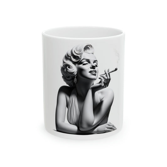 Marilyn Monroe - WEED Themed Coffee Mugs - Perfect Gift for Smokers, Stoners, Growers; Animal Lovers - Marijuana Mug for Wake and Bake