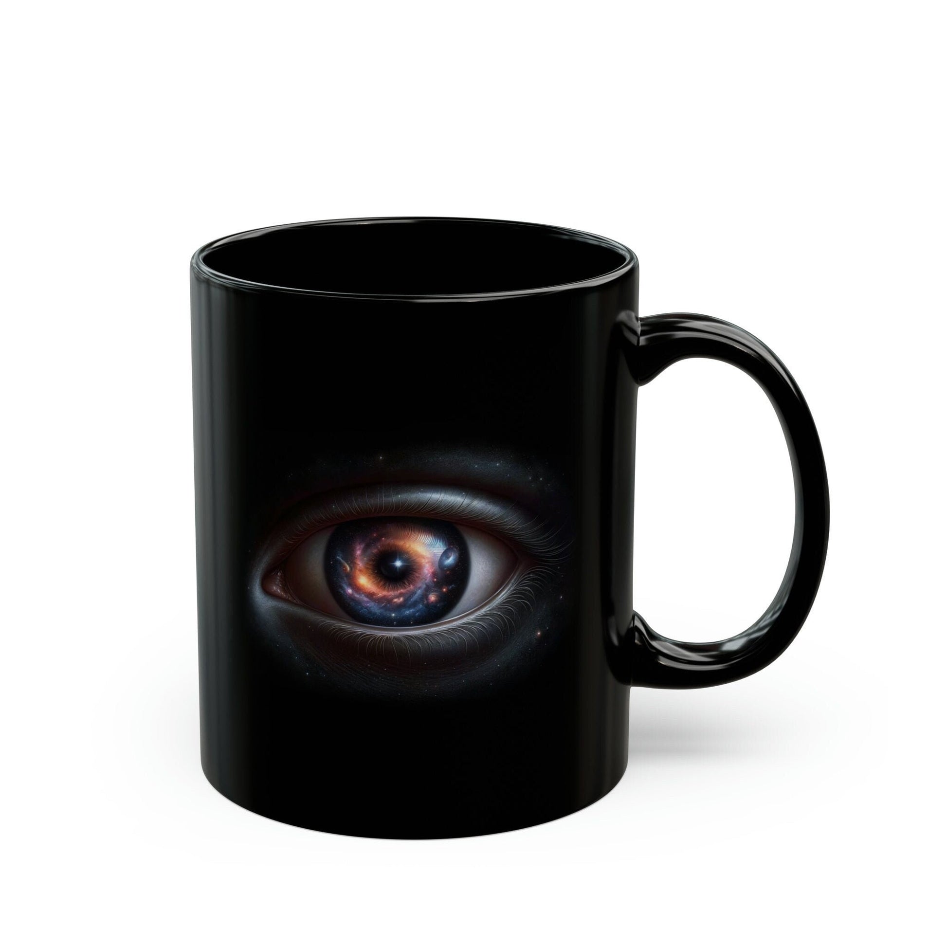 STARRY EYE - Black Base Coffee Mugs (11oz) Perfect Gift for Smokers, Stoners, Space Lovers; Wake and Bake Mug / Space Mug