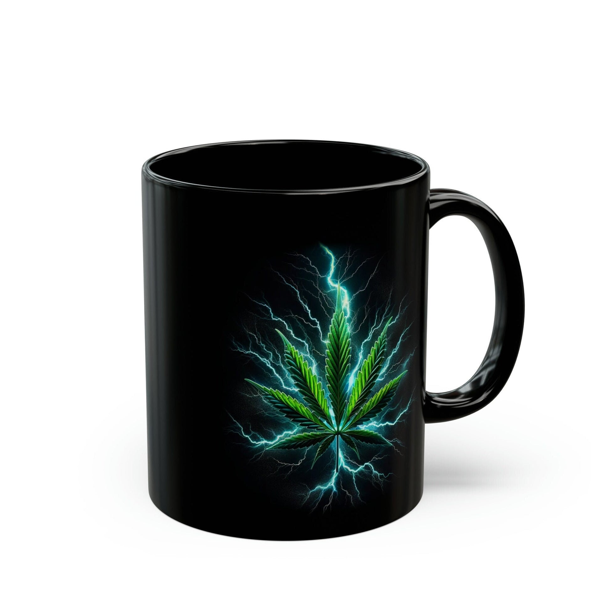 WEED LIGHTNING - Black Base Coffee Mugs - Perfect Gift for Smokers, Stoners, Growers; Wake and Bake Mug / Weed Mug / Stoner Mug