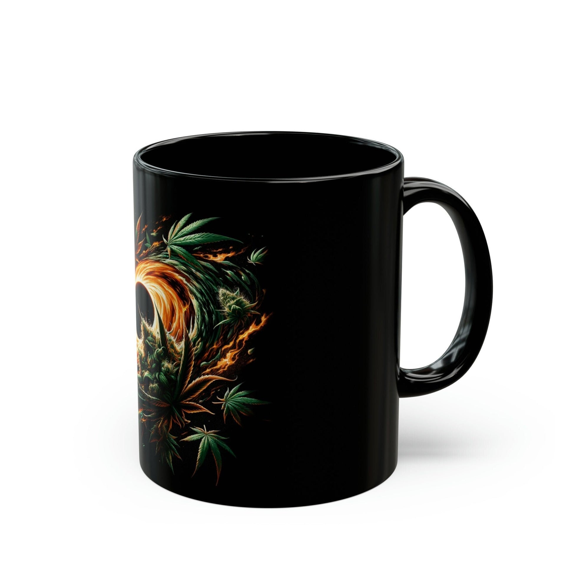 BLACK HOLE of WEED - Black Base Coffee Mugs - Perfect Gift for Smokers, Stoners, Marijuana Lovers, Growers; Weed Mug / Space Mug