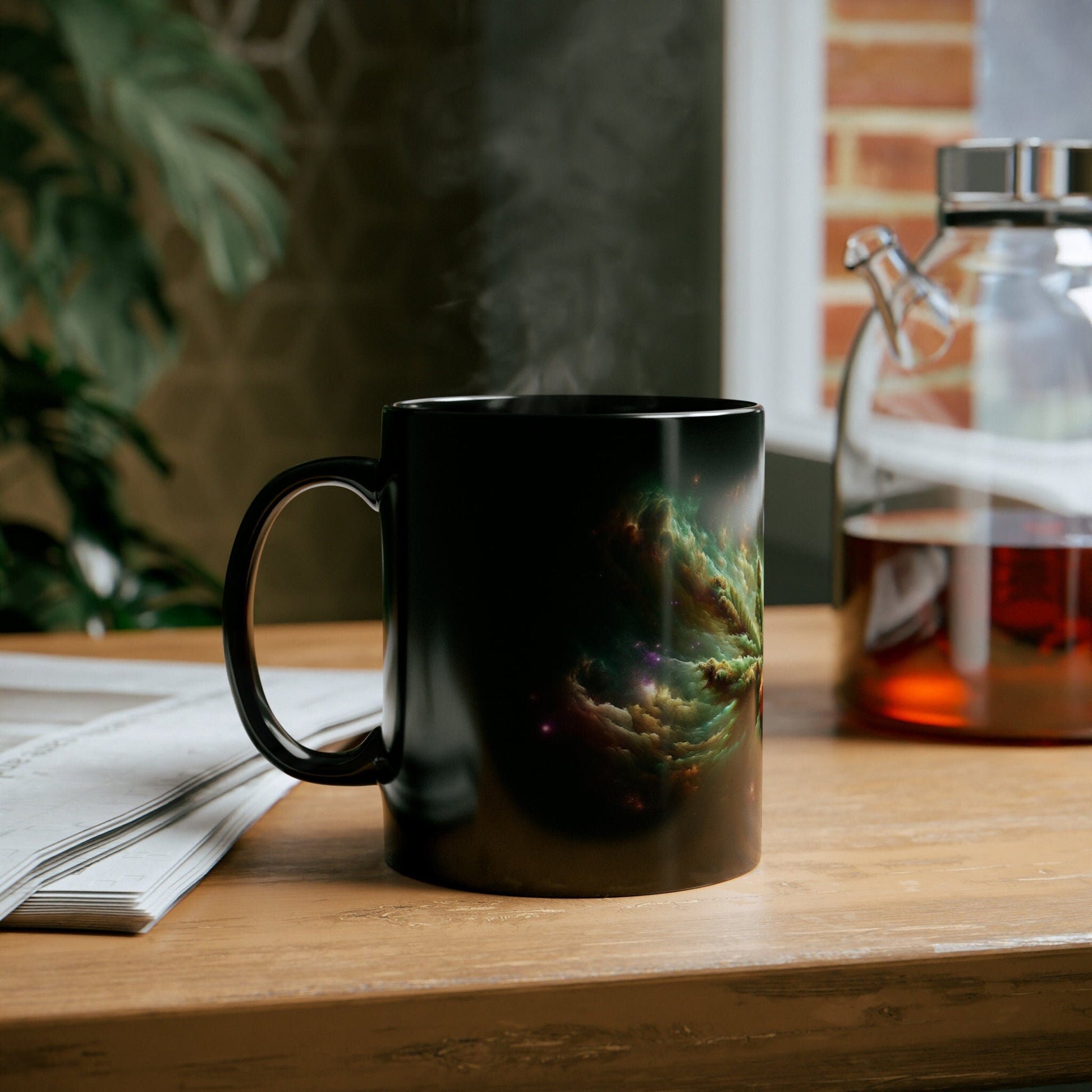 WEED NEBULA - BLACK Base Coffee Mugs - Perfect Gift for Smokers, Stoners, Marijuana Lovers, Growers; Weed Mug / Space Mug for Stoners