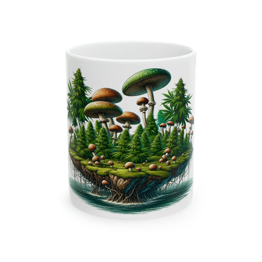 Marijuana SHROOM ISLAND - WEED Themed Coffee Mug - Perfect Gift for Smoker/Stoner, Marijuana Lover; Wake and Bake Mug - Weed Mug/Stoner Mug