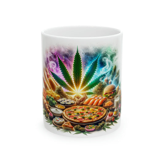 MUNCHIES - WEED Themed Coffee Mug - Perfect Gift for Smokers/Stoner, Marijuana Lover; Wake and Bake Mug - Weed Mug / Stoner Mug