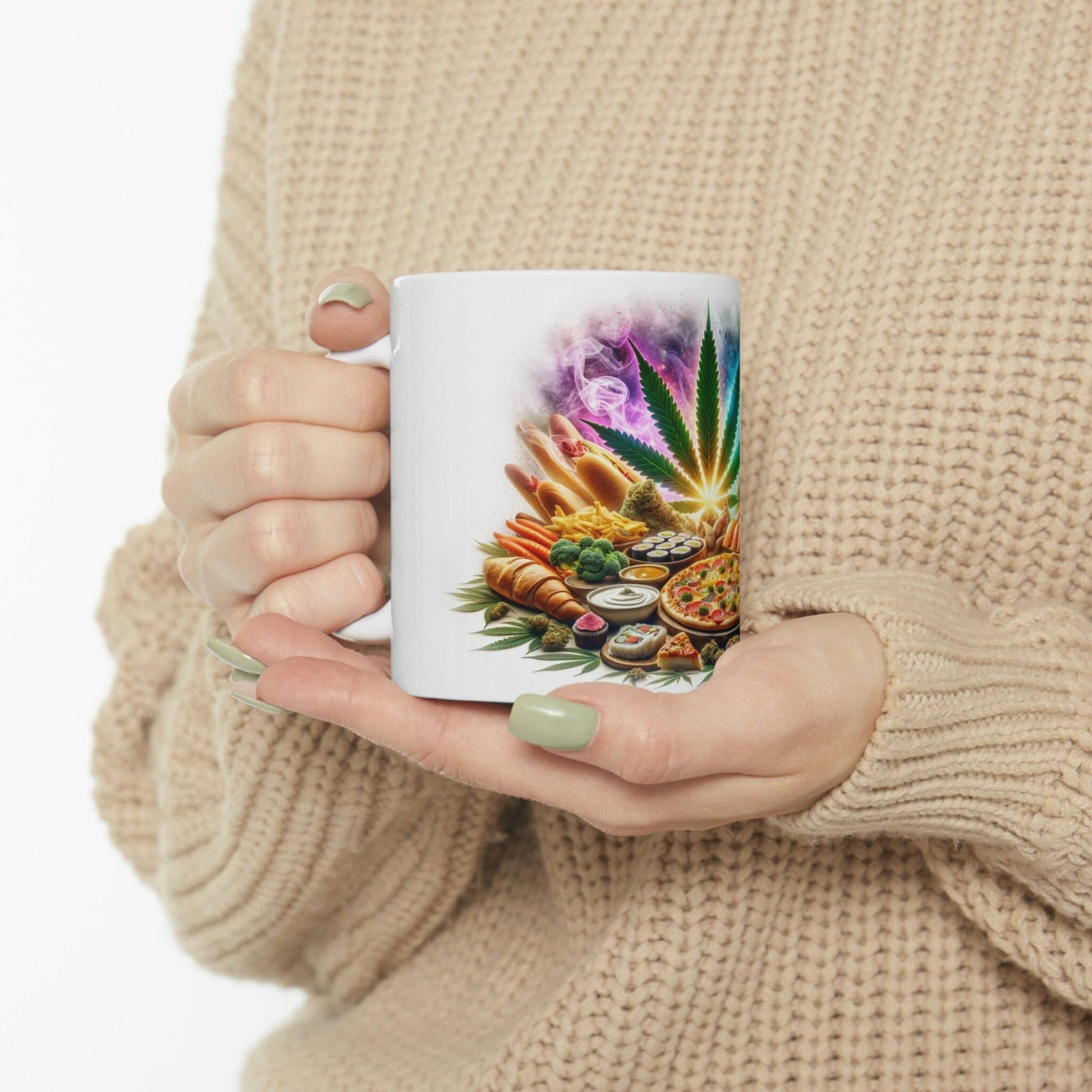 MUNCHIES - WEED Themed Coffee Mug - Perfect Gift for Smokers/Stoner, Marijuana Lover; Wake and Bake Mug - Weed Mug / Stoner Mug