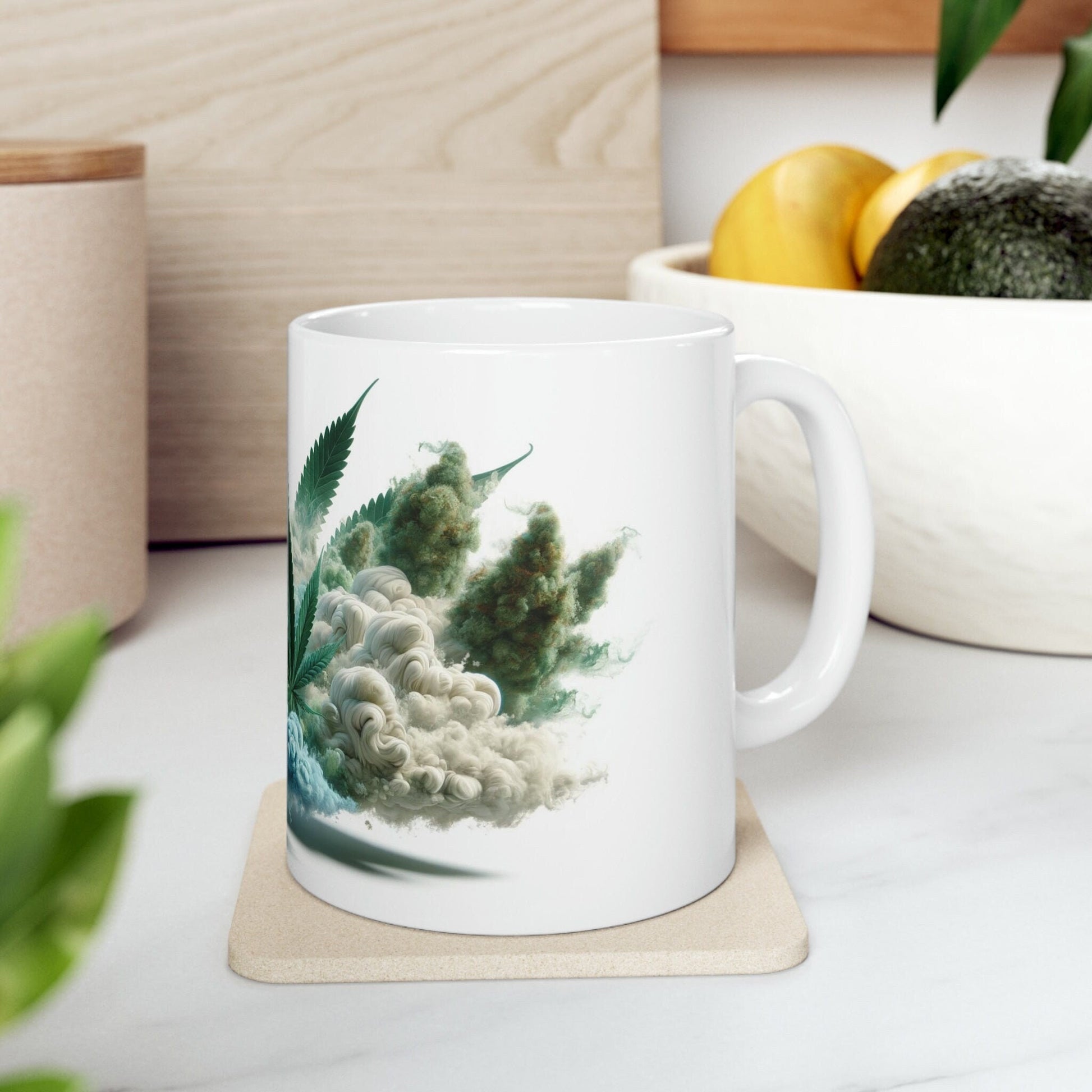 WEED CLOUD - Marijuana Themed Coffee Mug - Perfect Gift for Smokers/Stoners, Marijuana Lover; Wake and Bake Mug - Weed Mug / Stoner Mug