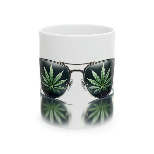 WEED GLASSES - Marijuana Themed Coffee Mugs - Perfect Gift for Smokers, Stoners, Marijuana Lovers; Wake and Bake Mug - Weed Mug / Stoner Mug