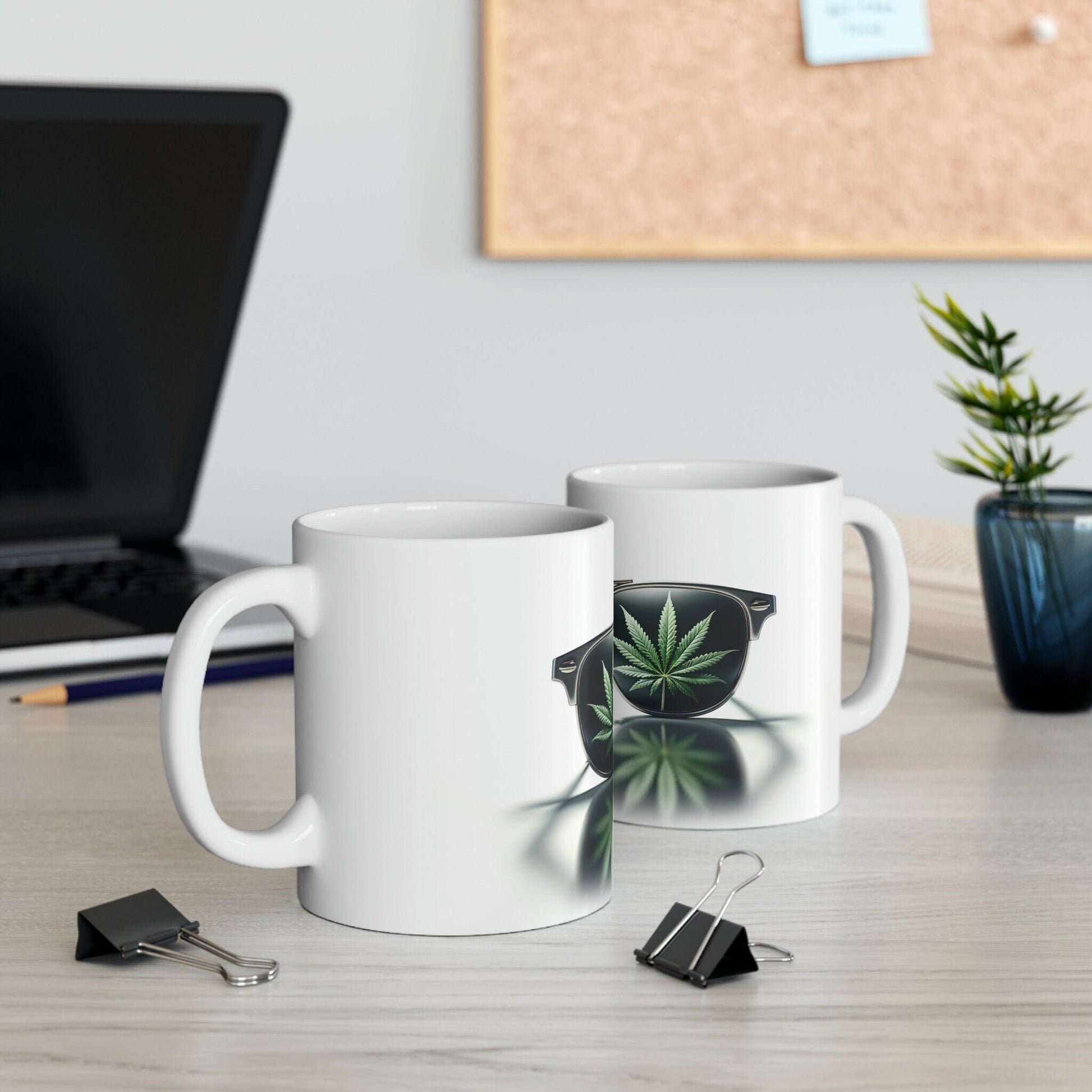 WEED GLASSES - Marijuana Themed Coffee Mugs - Perfect Gift for Smokers, Stoners, Marijuana Lovers; Wake and Bake Mug - Weed Mug / Stoner Mug