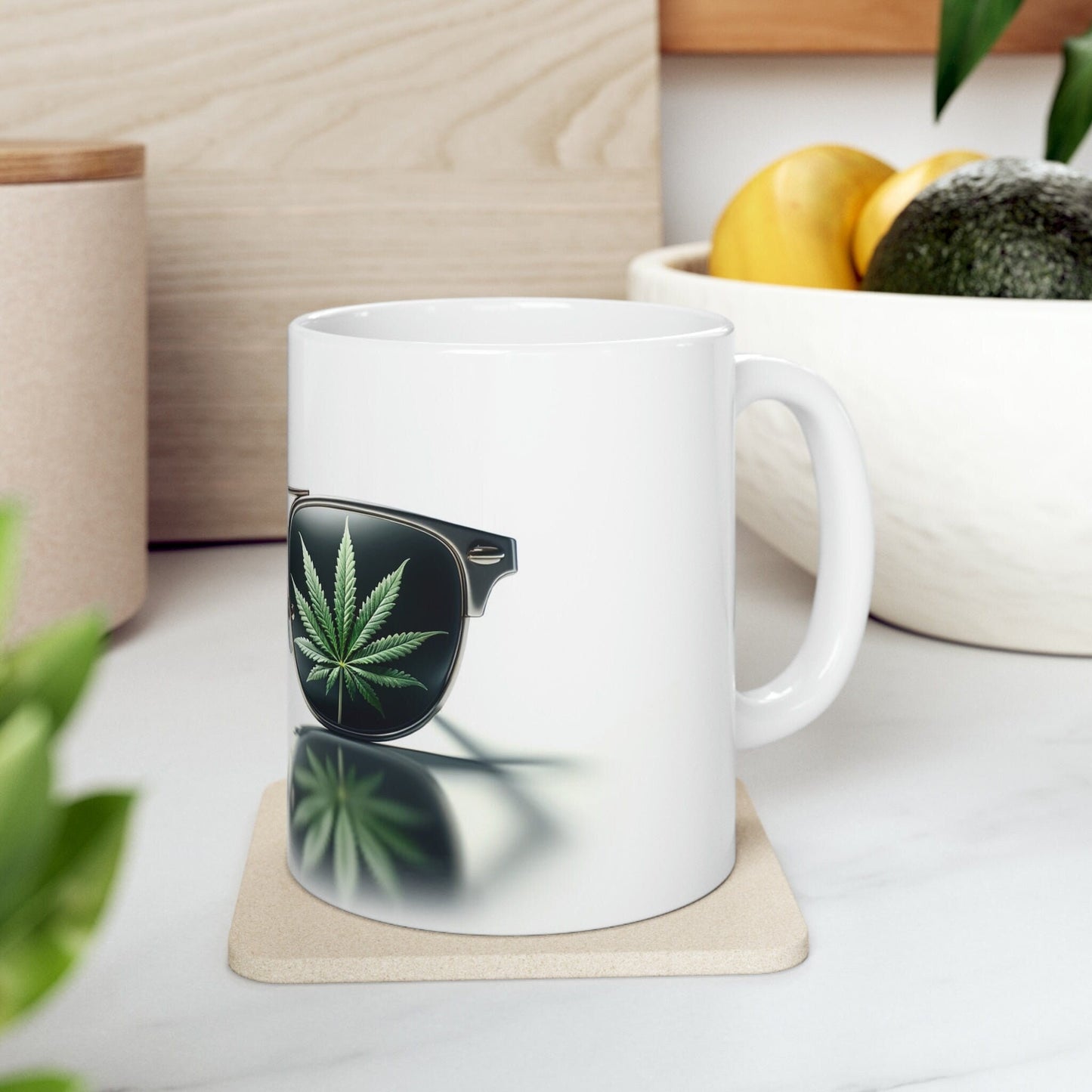 WEED GLASSES - Marijuana Themed Coffee Mugs - Perfect Gift for Smokers, Stoners, Marijuana Lovers; Wake and Bake Mug - Weed Mug / Stoner Mug