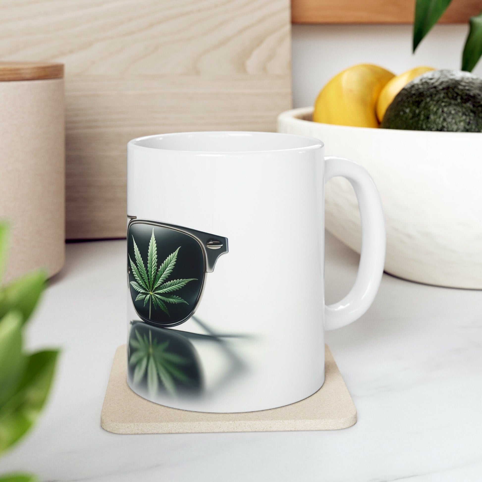WEED GLASSES - Marijuana Themed Coffee Mugs - Perfect Gift for Smokers, Stoners, Marijuana Lovers; Wake and Bake Mug - Weed Mug / Stoner Mug