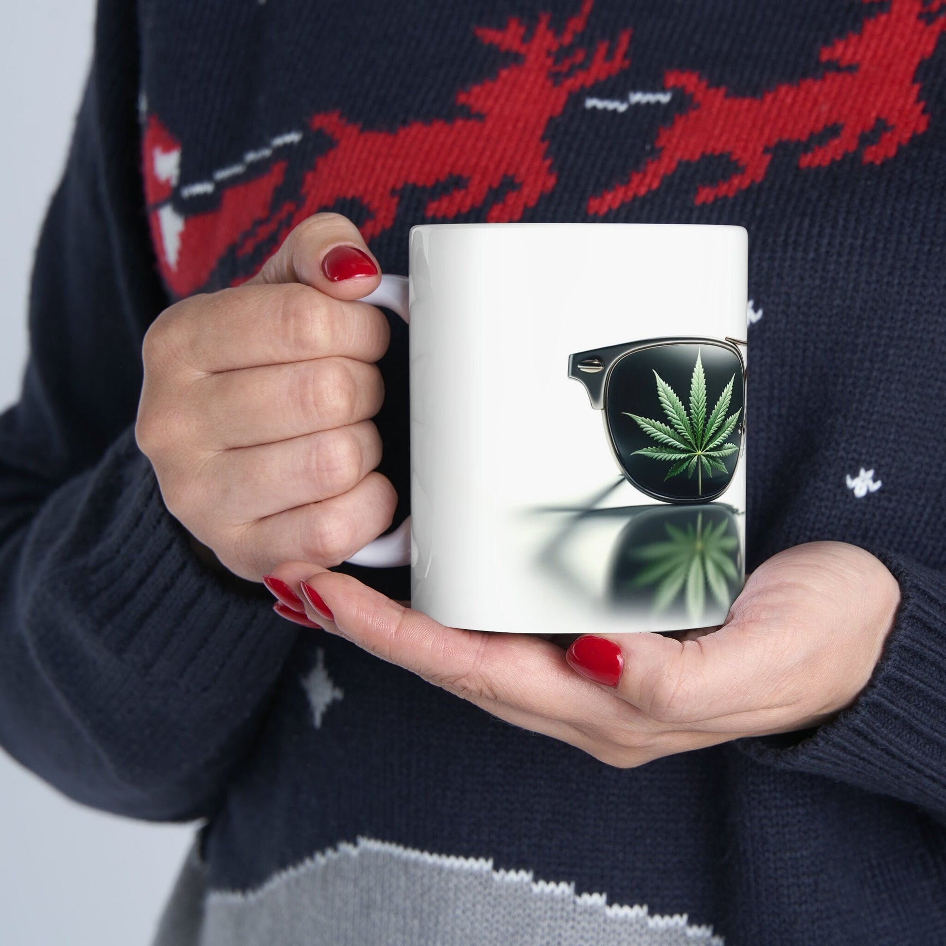 WEED GLASSES - Marijuana Themed Coffee Mugs - Perfect Gift for Smokers, Stoners, Marijuana Lovers; Wake and Bake Mug - Weed Mug / Stoner Mug