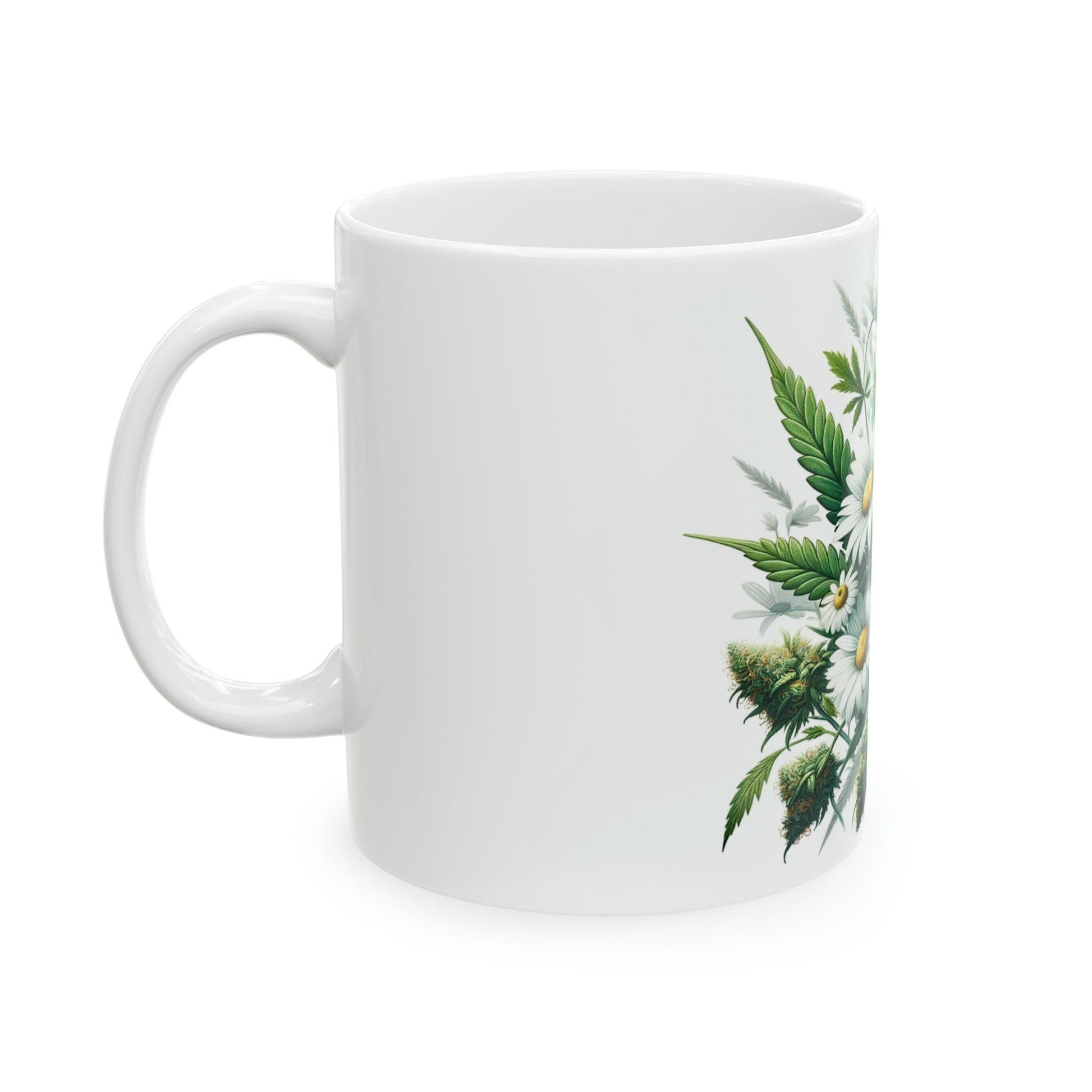 DAISY Flower - WEED Themed Coffee Mugs - Perfect Gift for Smokers, Stoners, Marijuana Lovers; Wake and Bake Mug - Marijuana Mug / Stoner Mug