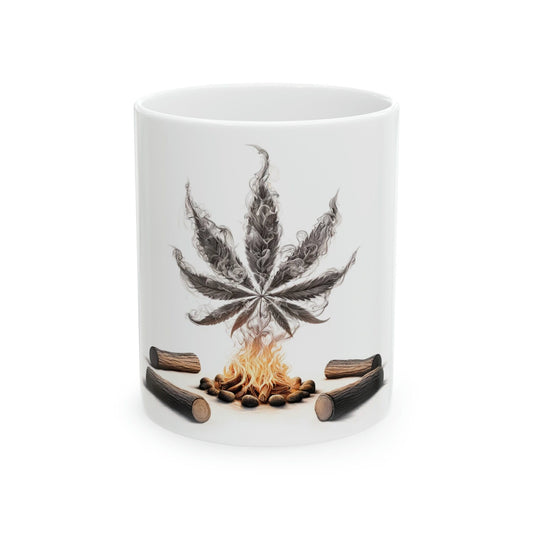 CAMPFIRE - WEED Themed Coffee Mugs - Perfect Gift for Smokers, Stoners, Marijuana Lovers; Wake and Bake Mug - Marijuana Mug / Stoner Mug