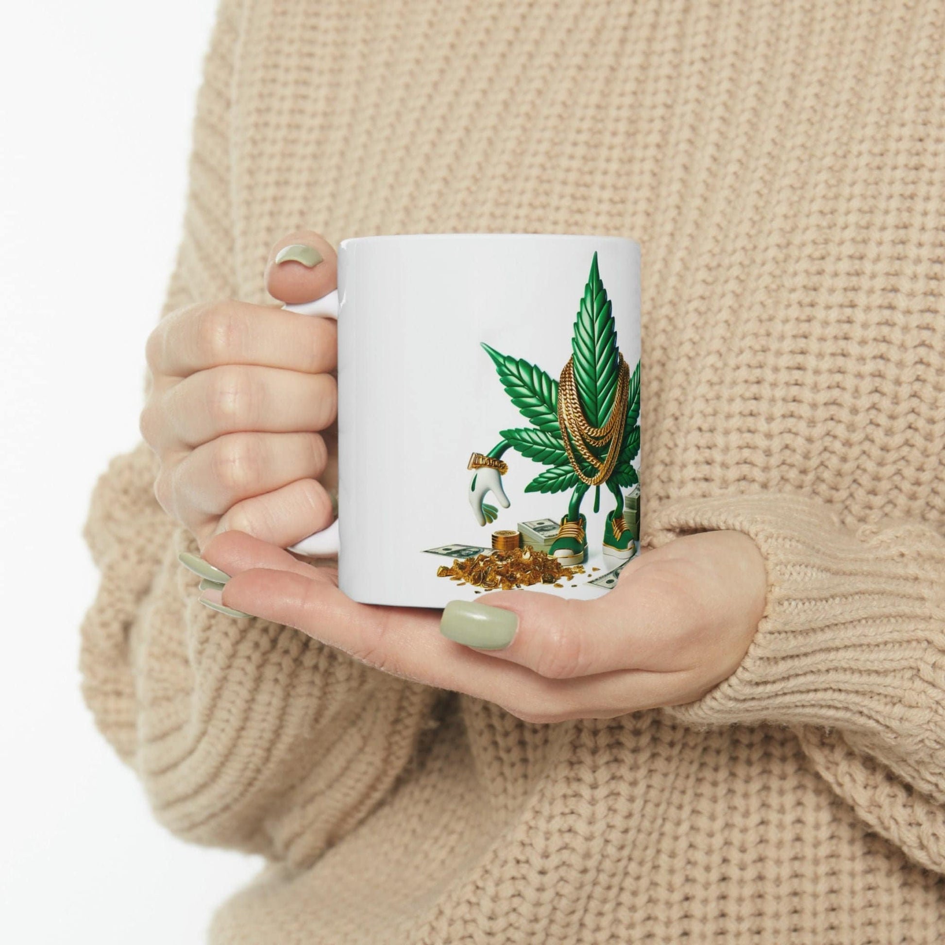 WEED LEAF BOSS - Weed Themed Coffee Mugs - Perfect Gift for Smokers, Stoners, Marijuana Lovers; Wake and Bake Mug, Marijuana Mug, Stoner Mug
