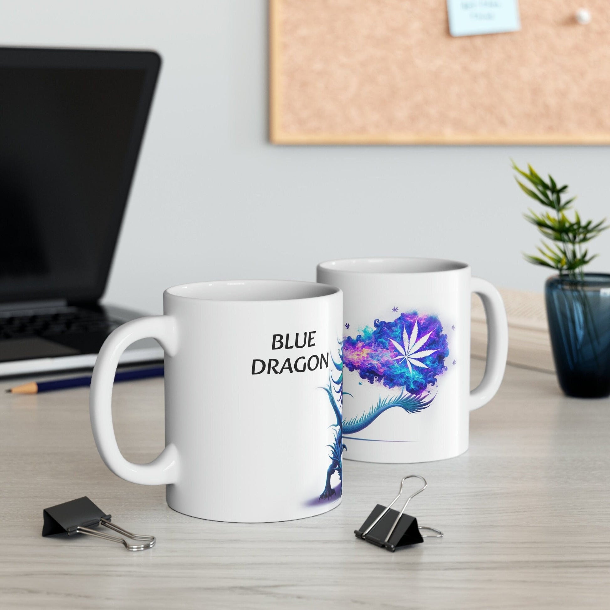 BLUE DRAGON - WEED Strain Themed Coffee Mugs - Perfect Gift for Smokers, Stoners, Marijuana Lovers; Wake and Bake Essentials