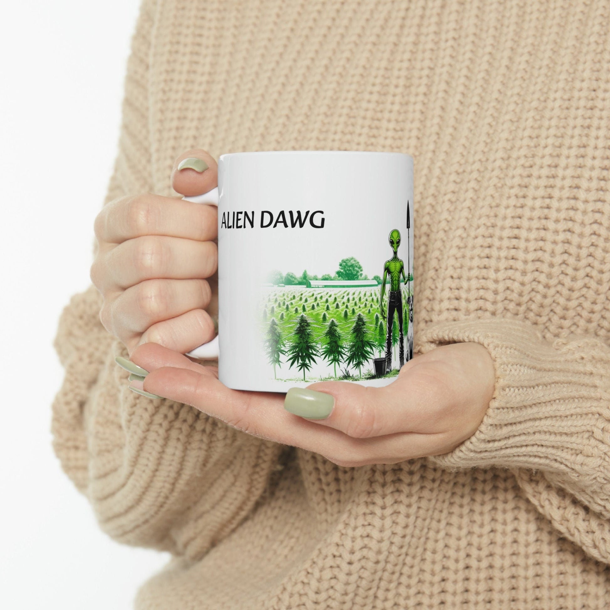 ALIEN DAWG - WEED Strain Themed Coffee Mugs - Perfect Gift for Smokers, Stoners, Marijuana Lovers; Wake and Bake Essentials