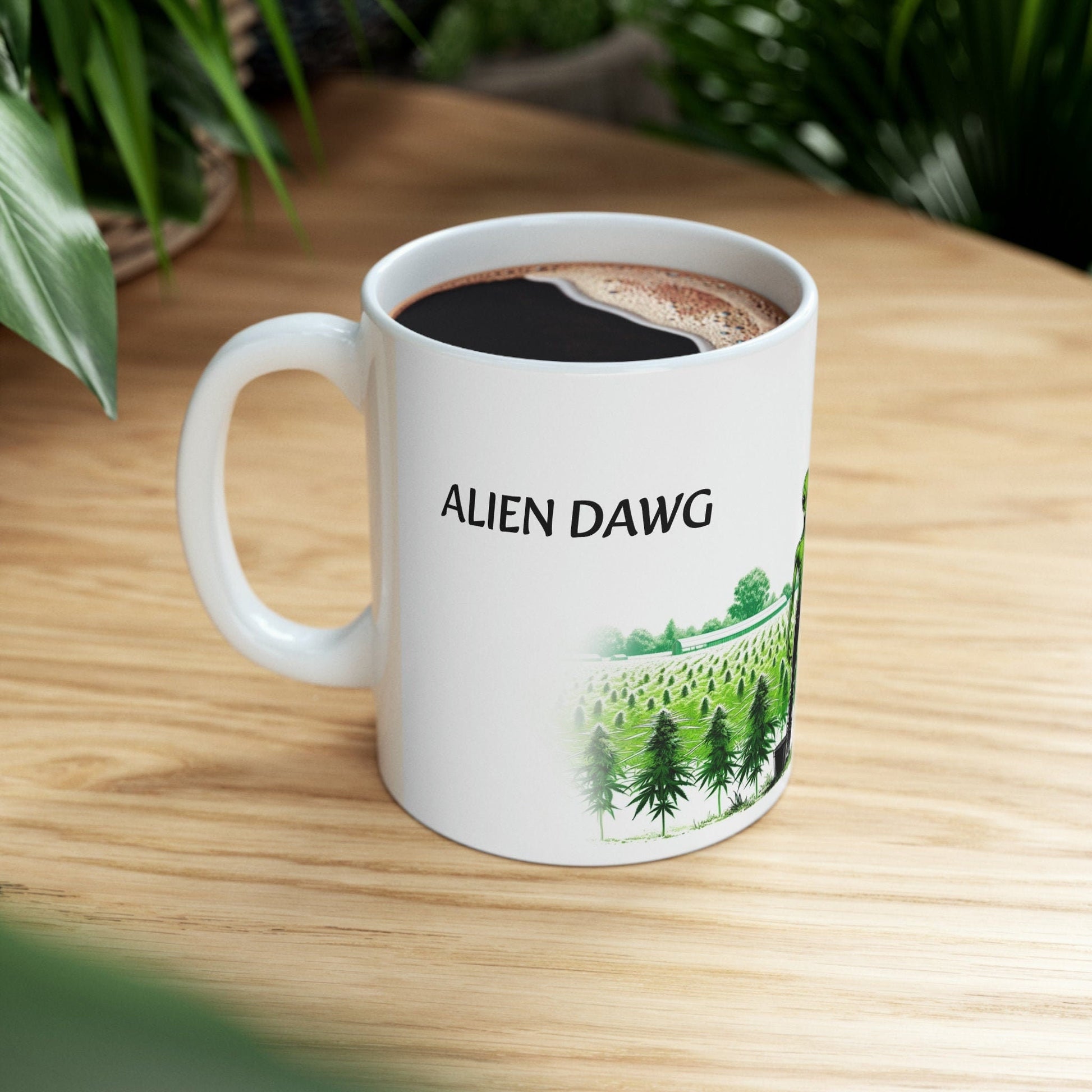 ALIEN DAWG - WEED Strain Themed Coffee Mugs - Perfect Gift for Smokers, Stoners, Marijuana Lovers; Wake and Bake Essentials