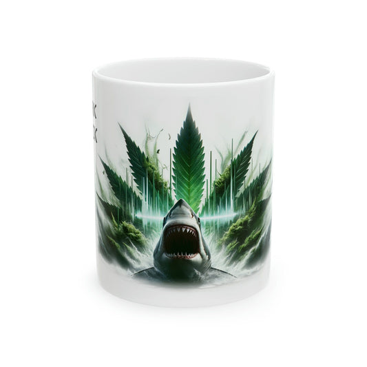 SHARK SHOCK - WEED Strain Themed Coffee Mugs - Perfect Gift for Smokers, Stoners, Marijuana Lovers; Wake and Bake Essentials