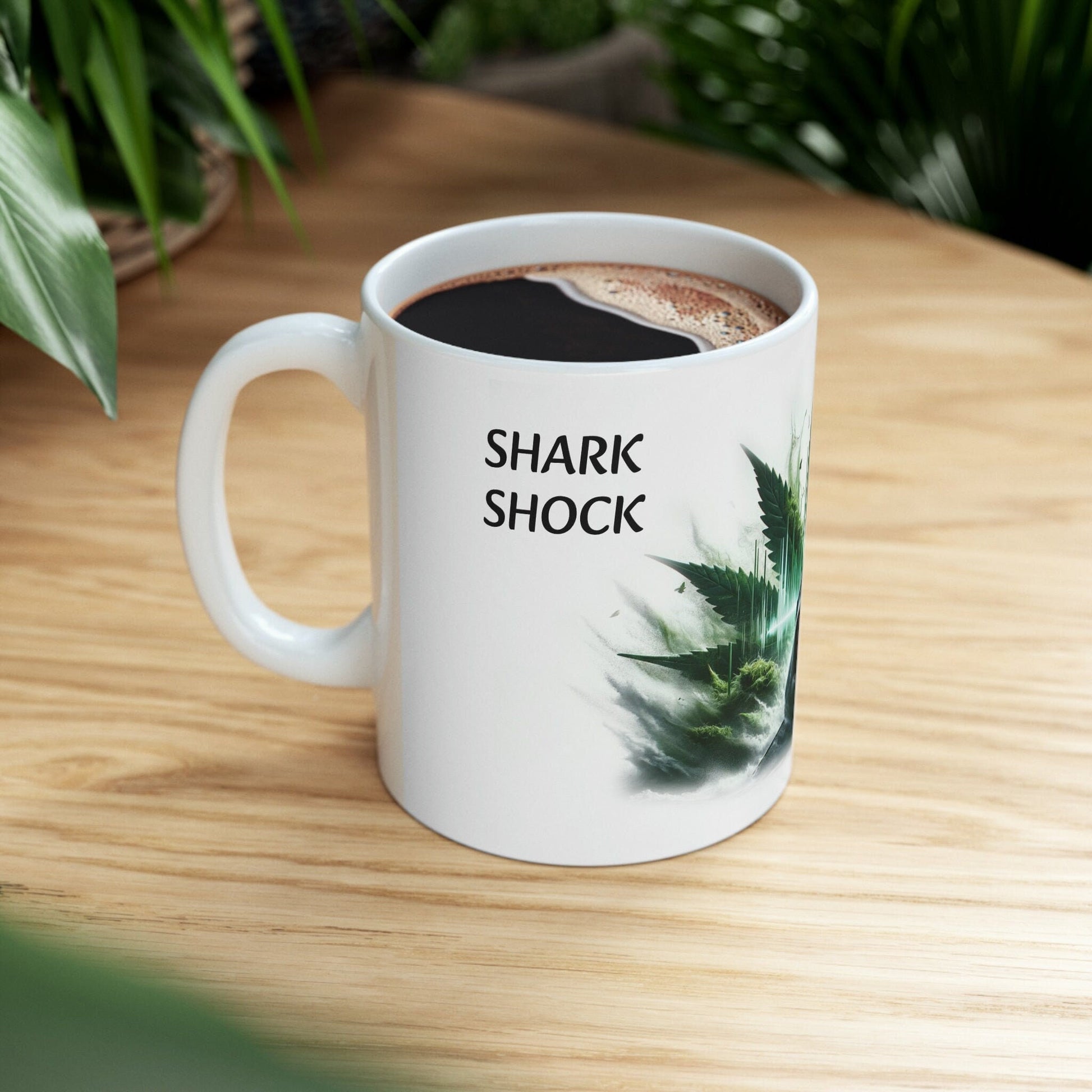 SHARK SHOCK - WEED Strain Themed Coffee Mugs - Perfect Gift for Smokers, Stoners, Marijuana Lovers; Wake and Bake Essentials