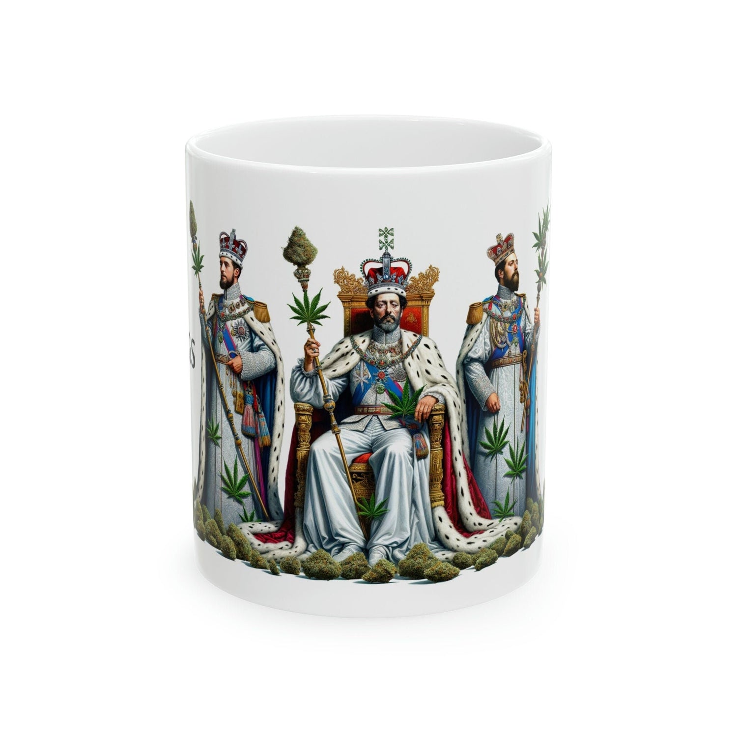 3 KINGS - WEED Strain Themed Coffee Mugs - Perfect Gift for Smokers, Stoners, Marijuana Lovers; Wake and Bake Essentials