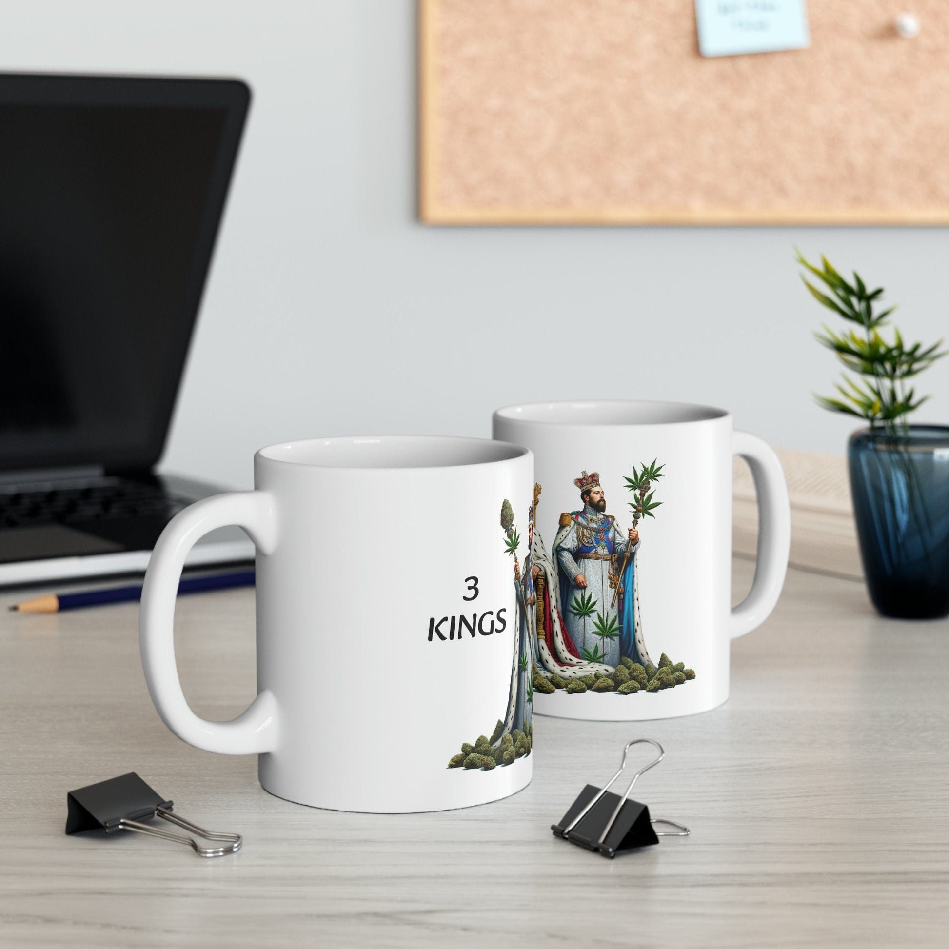 3 KINGS - WEED Strain Themed Coffee Mugs - Perfect Gift for Smokers, Stoners, Marijuana Lovers; Wake and Bake Essentials