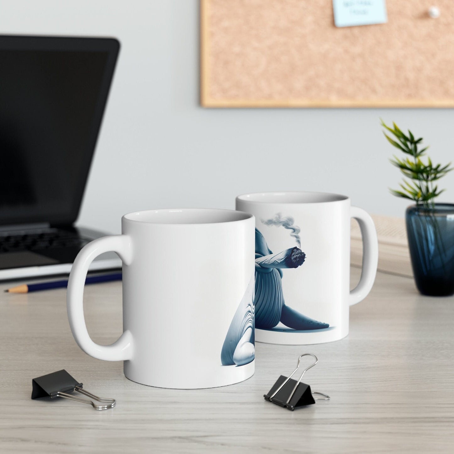 WHALE - WEED Themed Coffee Mugs - Perfect Gift for Smokers, Stoners, Growers; Animal Lovers - Marijuana Mug for Wake and Bake