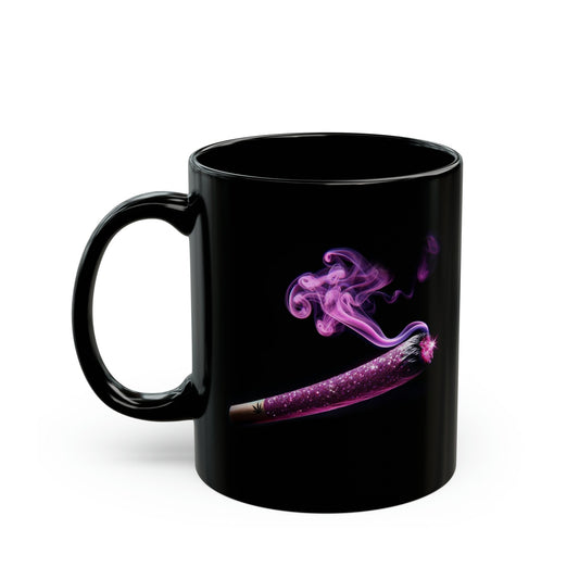 GLITTER JOINT Weed Mug - BLACK Themed Coffee Mugs - Perfect Gift for Smokers, Stoners, Marijuana Lovers, Growers; Smoker Enthusiasts
