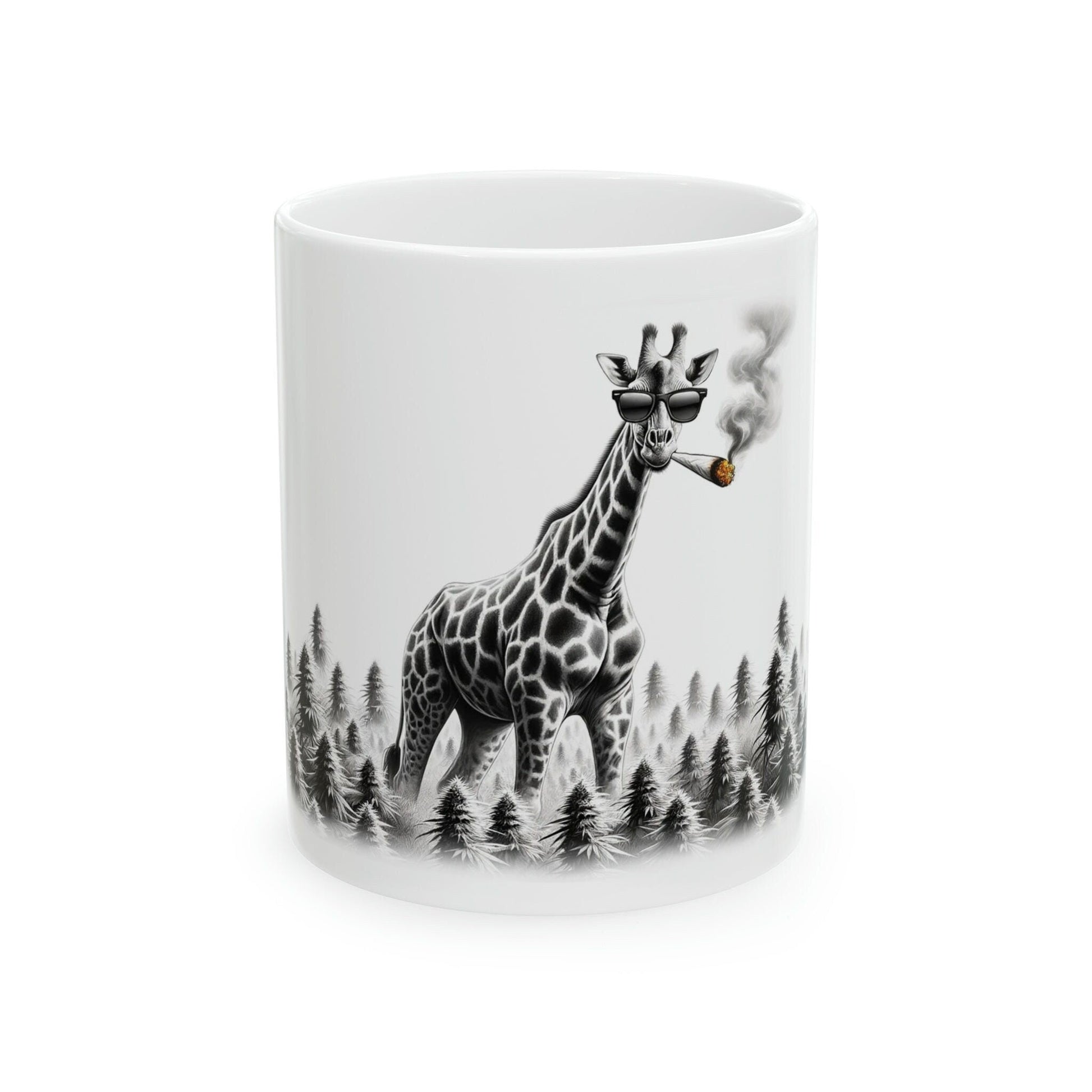 GIRAFFE - WEED Themed Coffee Mugs - Perfect Gift for Smokers, Stoners, Growers; Animal Lovers - Marijuana Mug for Wake and Bake