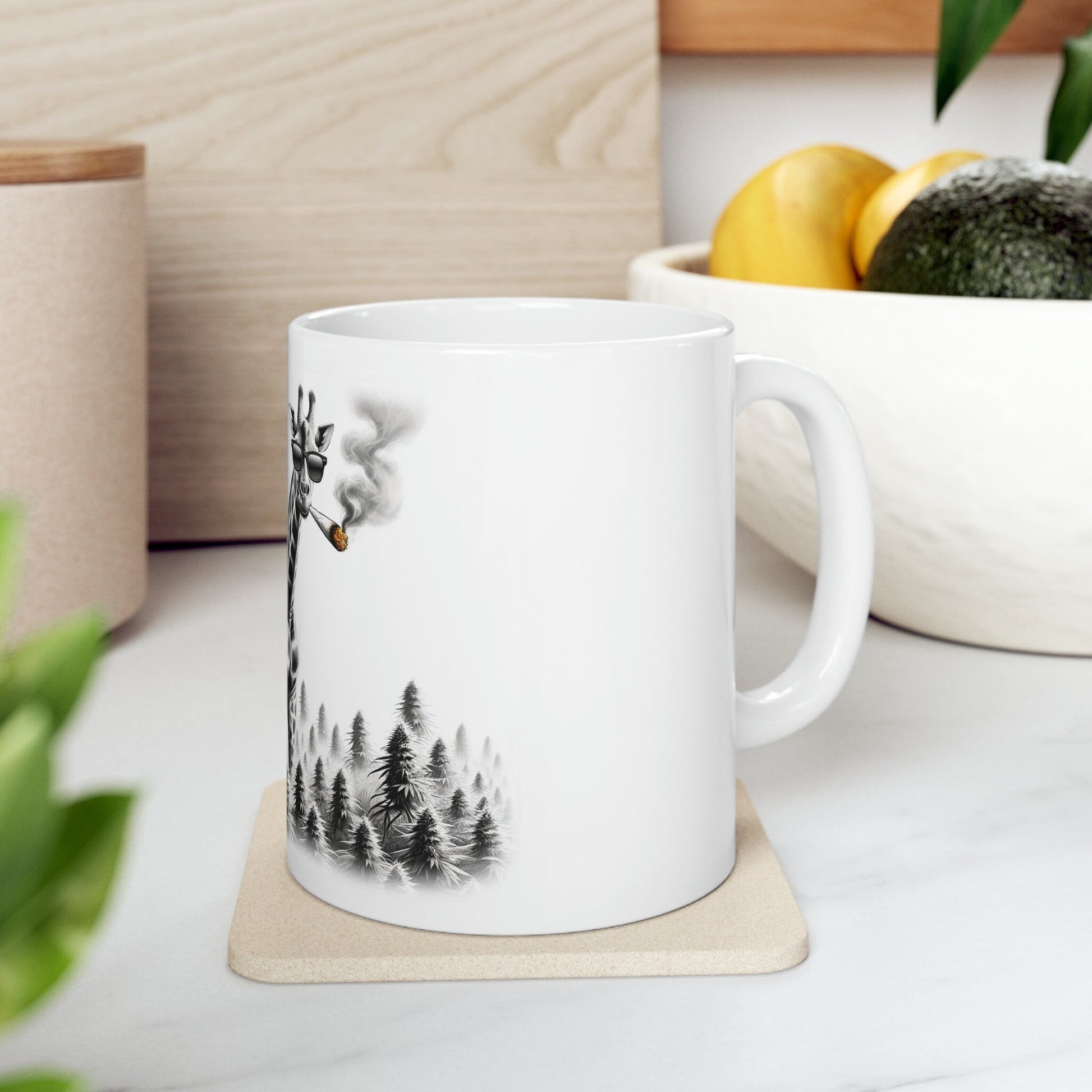 GIRAFFE - WEED Themed Coffee Mugs - Perfect Gift for Smokers, Stoners, Growers; Animal Lovers - Marijuana Mug for Wake and Bake