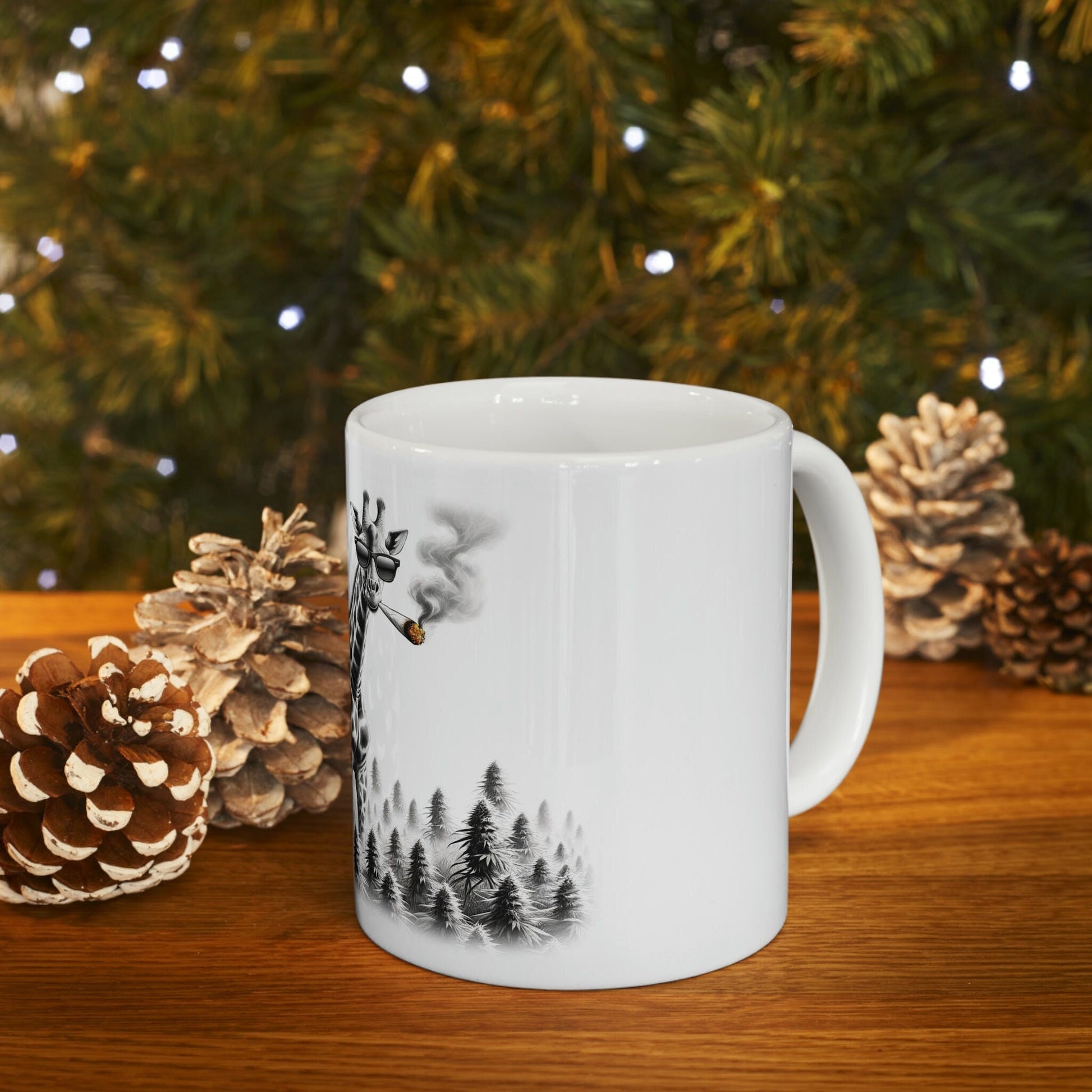GIRAFFE - WEED Themed Coffee Mugs - Perfect Gift for Smokers, Stoners, Growers; Animal Lovers - Marijuana Mug for Wake and Bake