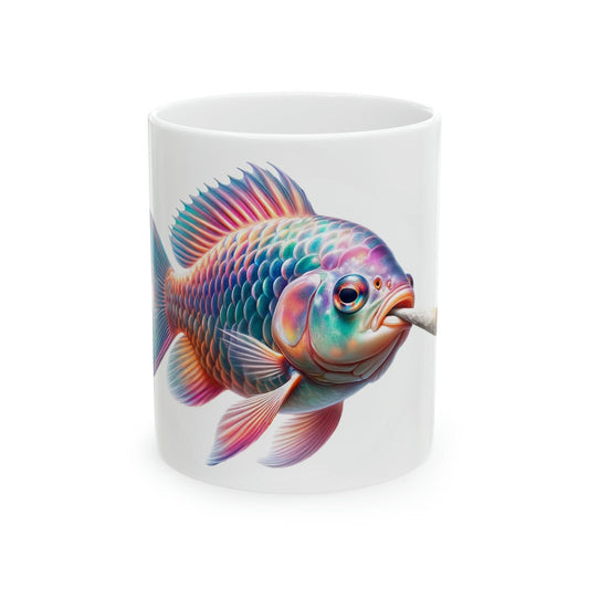 FISH - WEED Themed Coffee Mugs - Perfect Gift for Smokers, Stoners, Growers; Animal Lovers - Marijuana Mug for Wake and Bake